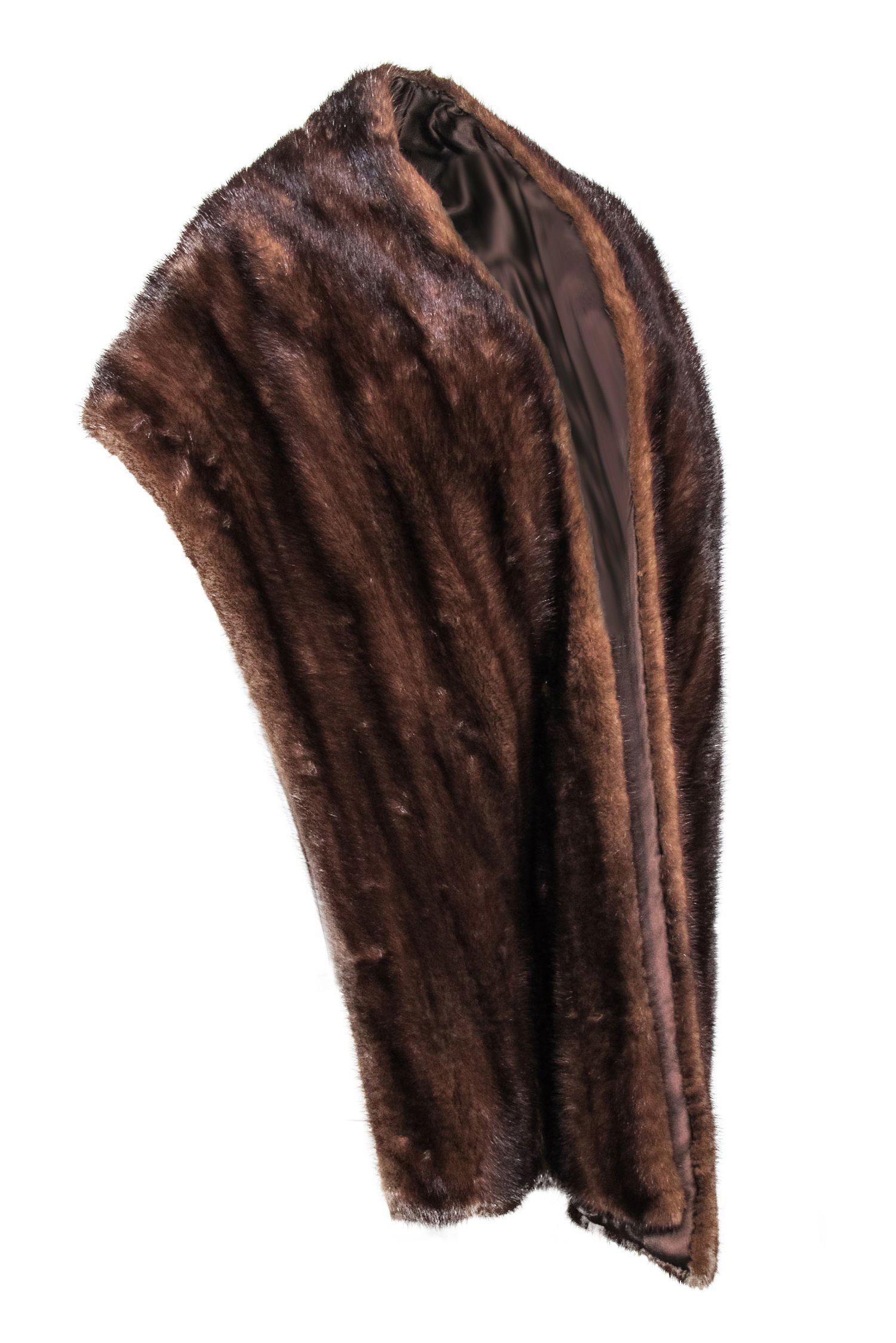 Saks Fifth Avenue Vintage Brown Luxury Fur Stole - Red Carpet Glam