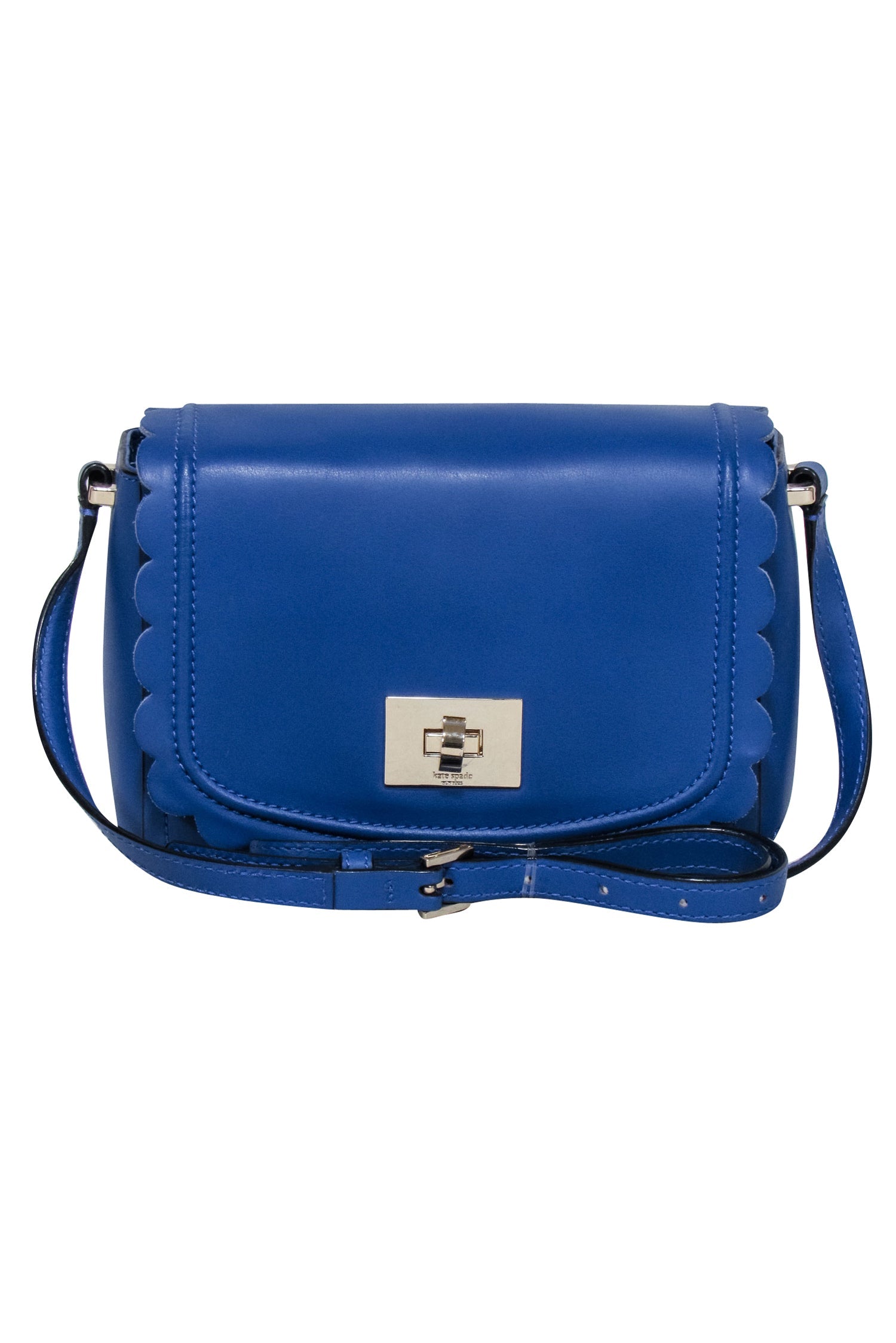 Kate Spade Cobalt Blue Leather Scalloped Edge Crossbody - A Fashion Must-Have!