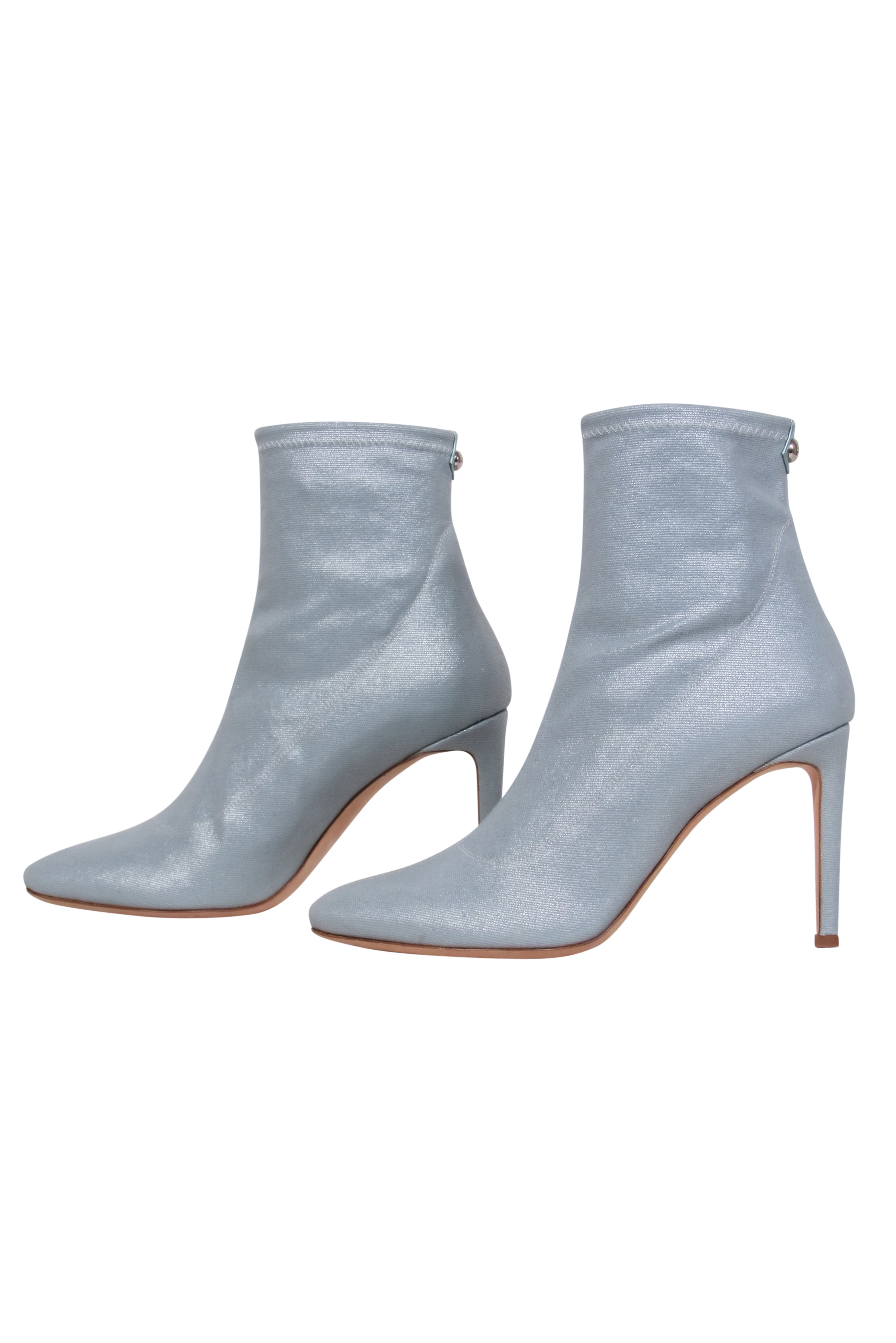 Giuseppe Zanotti Light Blue Shimmery Booties - Size 9 - Perfect for Holiday Magic!