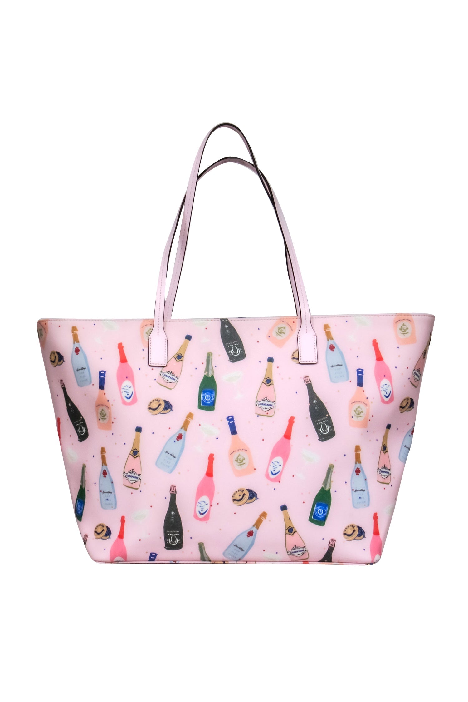 Kate Spade Pink Champagne Bottles Print Tote - A Party Essential!