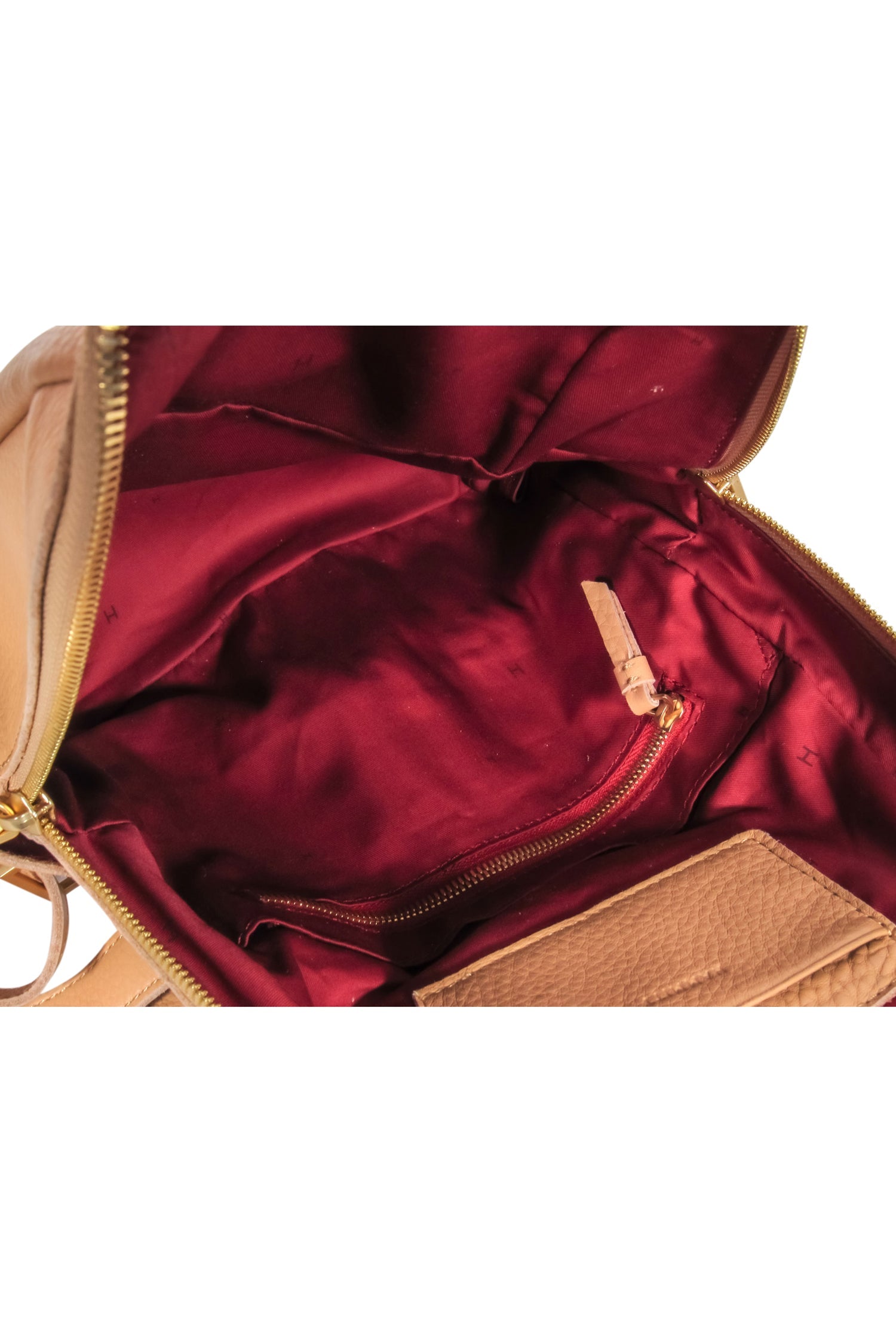 Hammitt's Stunning Beige Leather Mini Backpack Purse with Gold Studs
