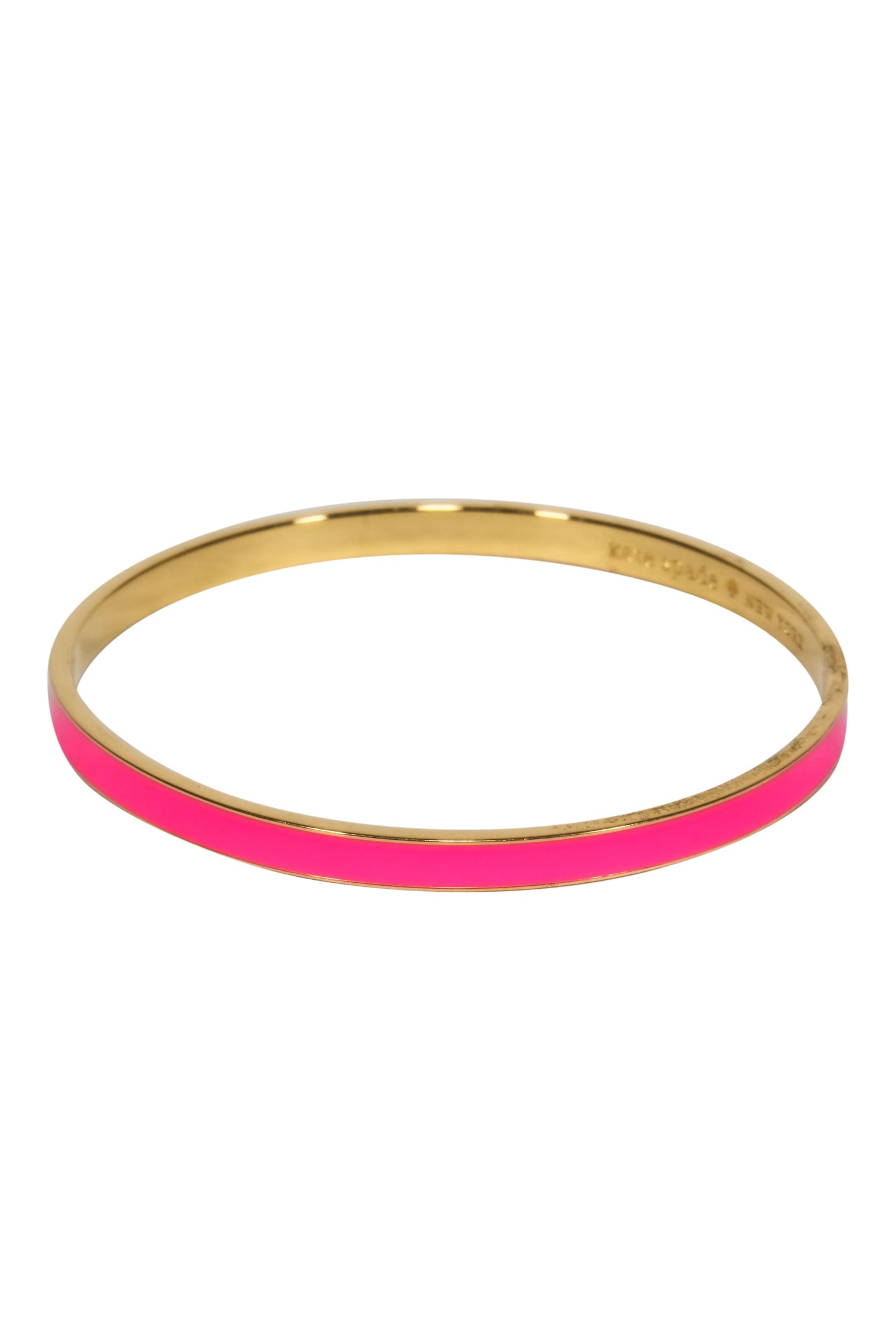 Kate Spade's Glamorous Hot Pink & Gold 'Hot to Trot' Engraved Bangle