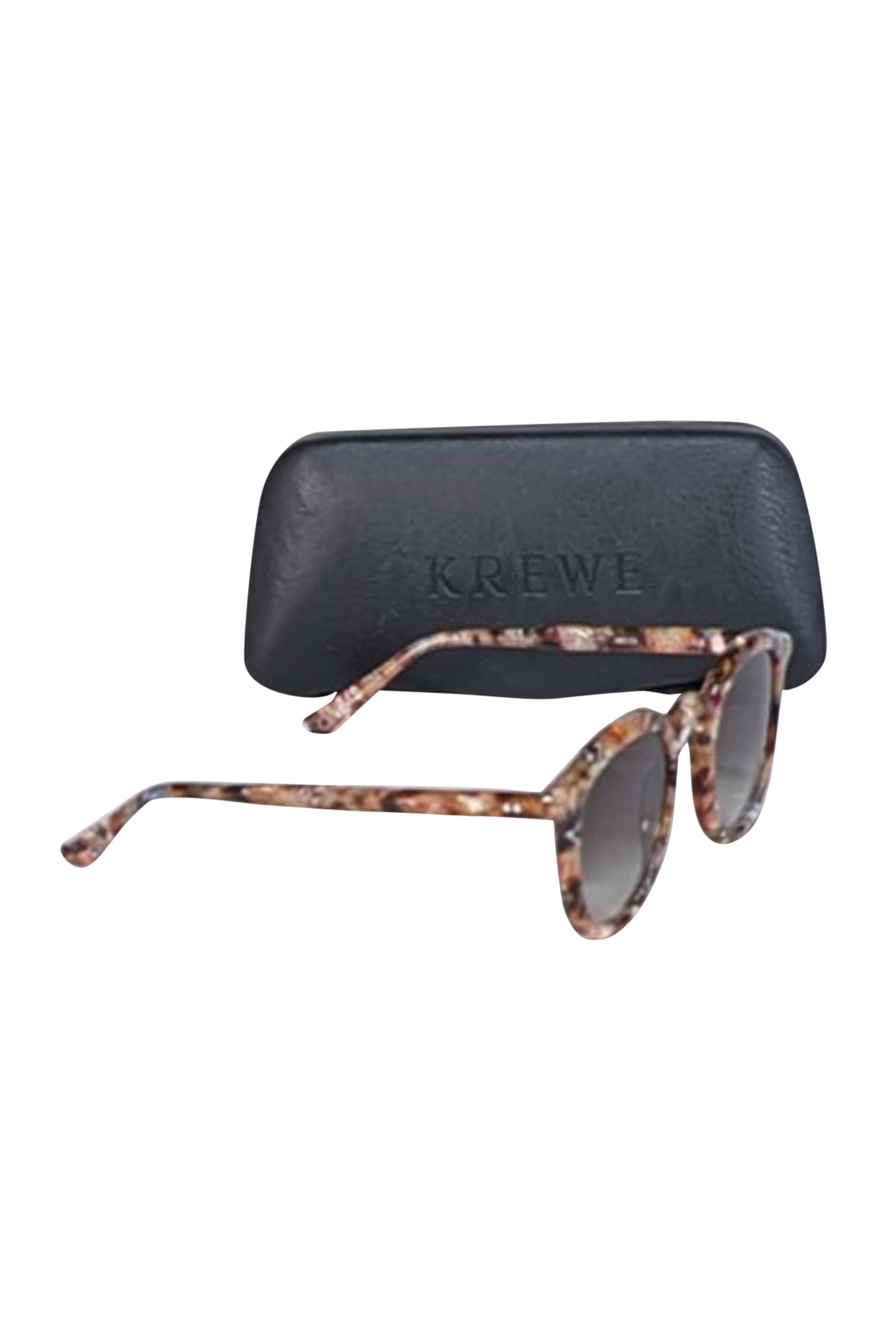 Krewe's Stunning Brown & Tan Print Round Collins Sunglasses