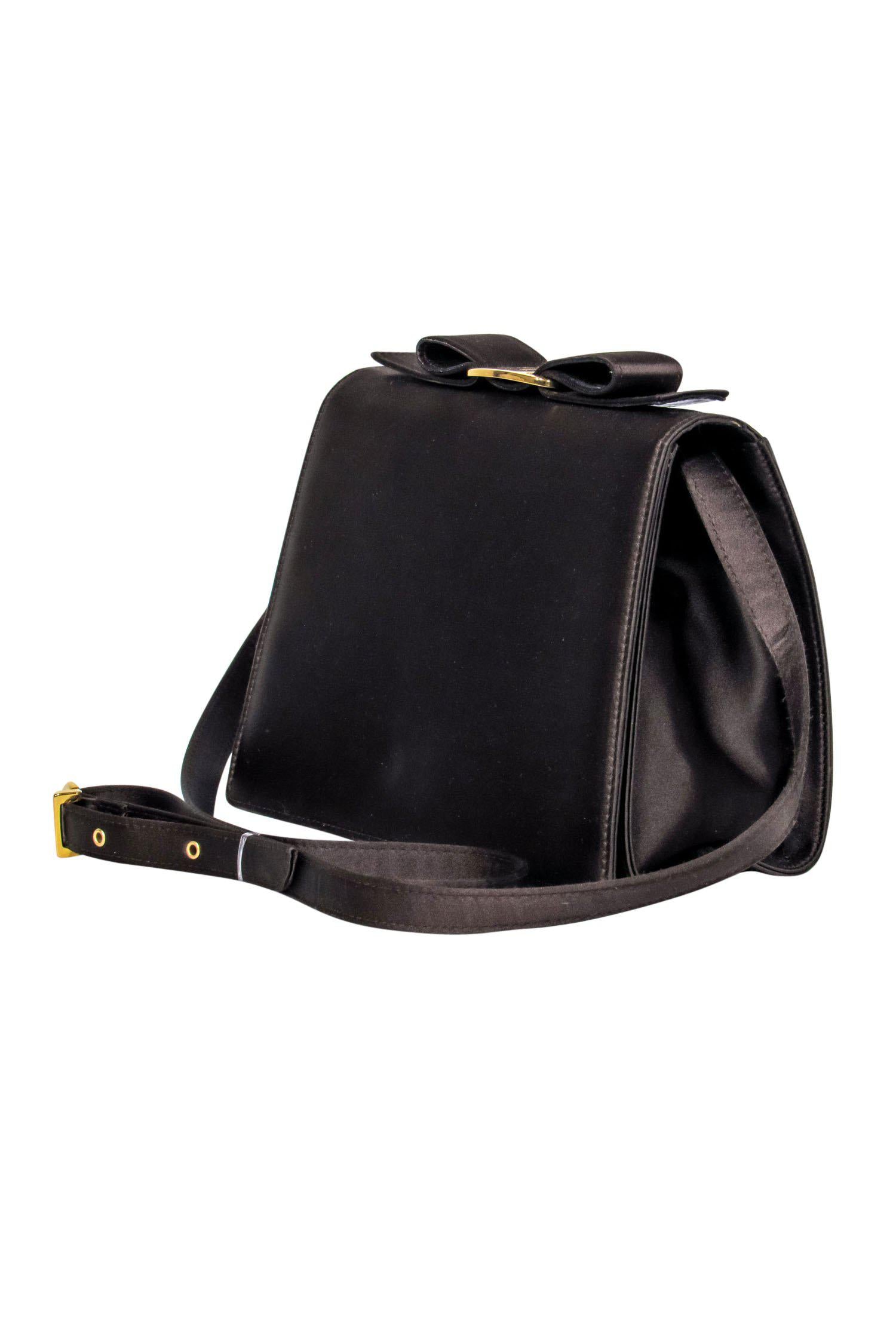 Ferragamo - Stunning Dark Brown Satin Bow Crossbody Bag