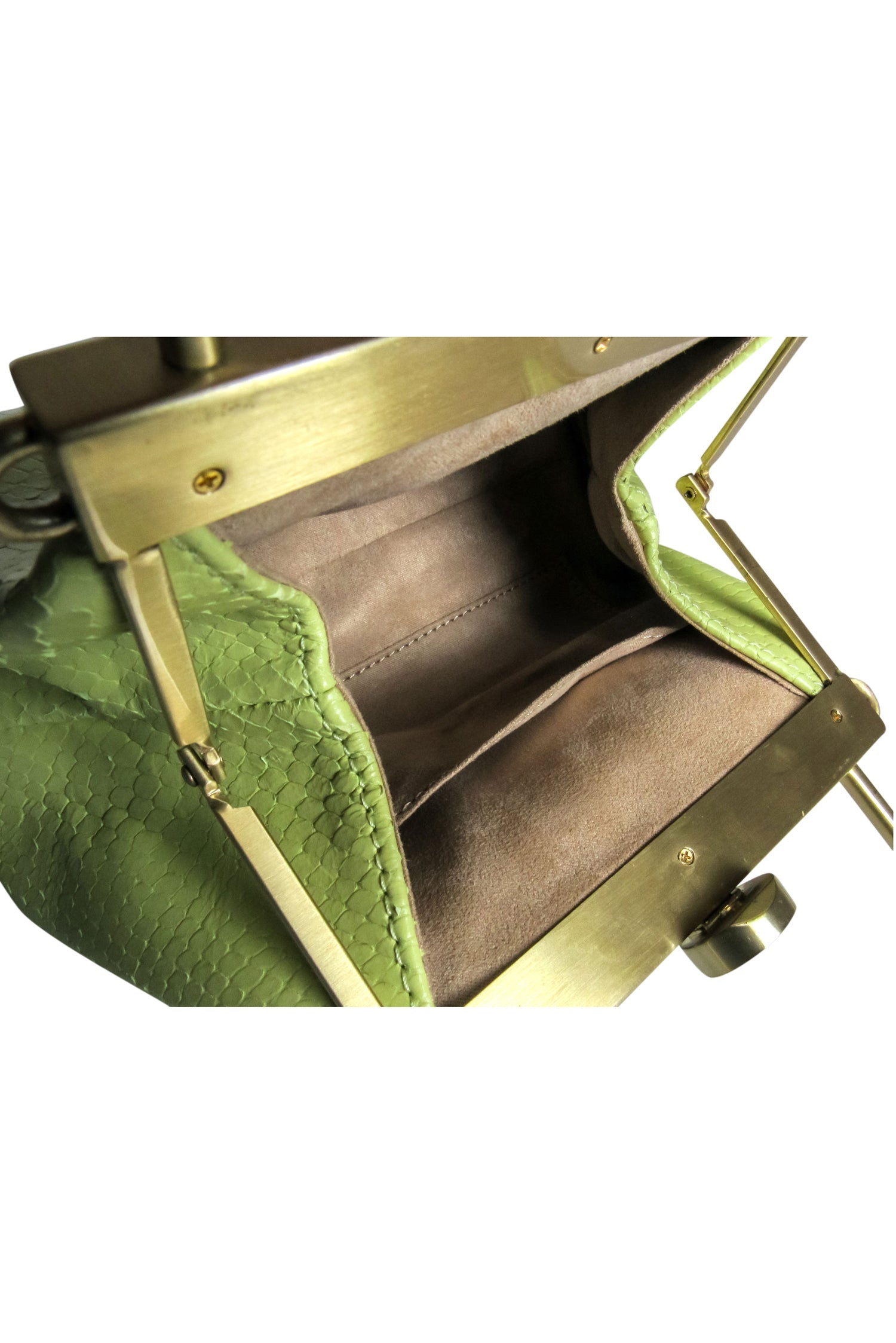 Cult Gaia Estelle Mini Green Snake - Skin Textured Crossbody Bag