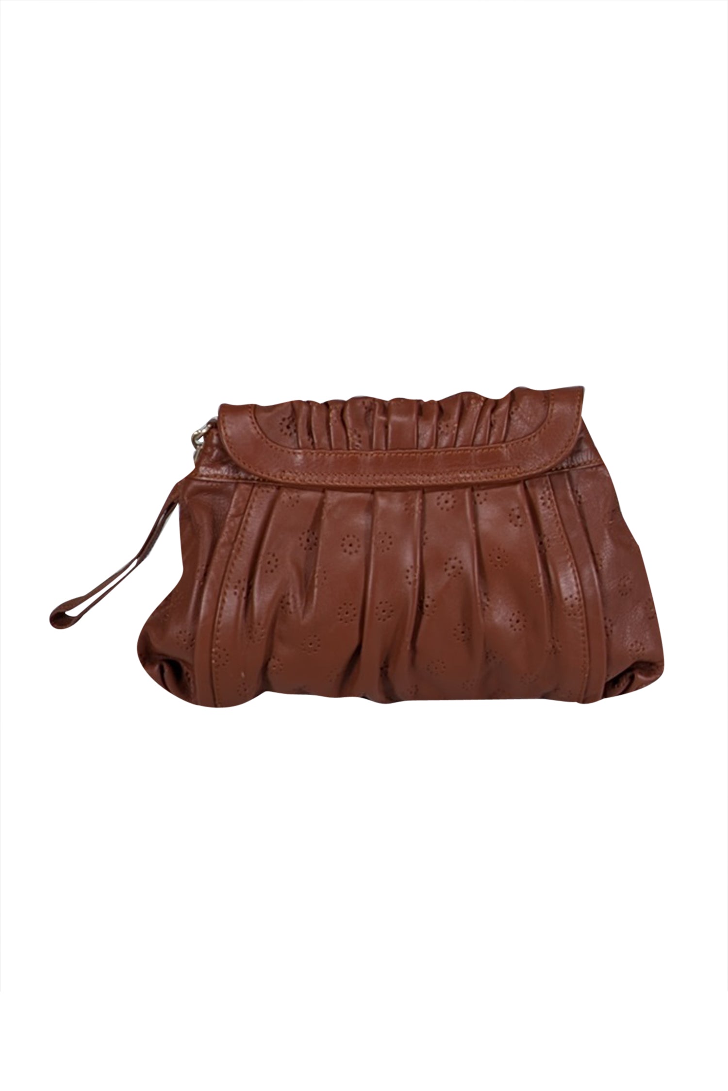 See by Chloe - Chic Tan Leather Perforated Print Clutch