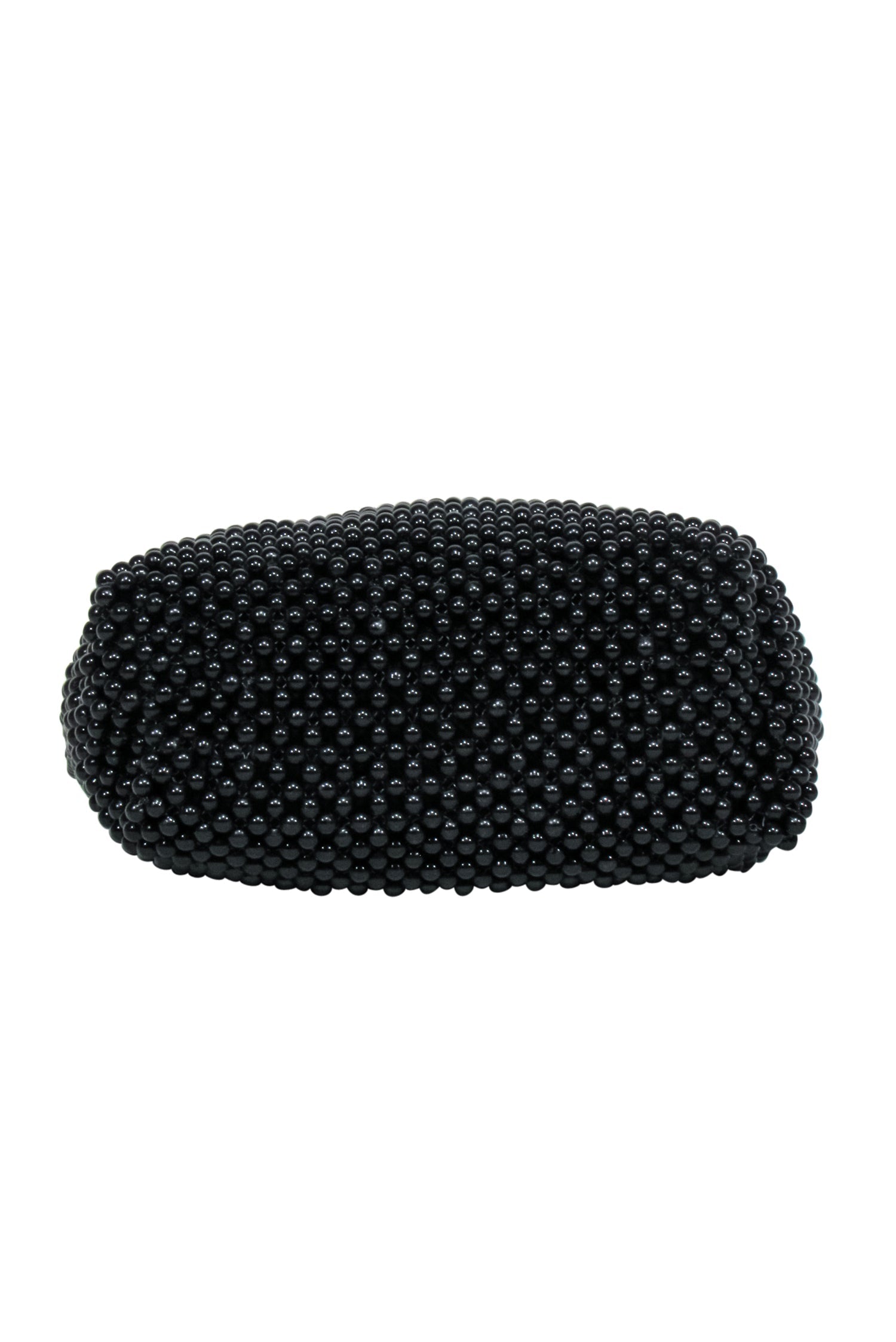 Cleobella - Stunning Black Beaded Handbag with Marble Handles