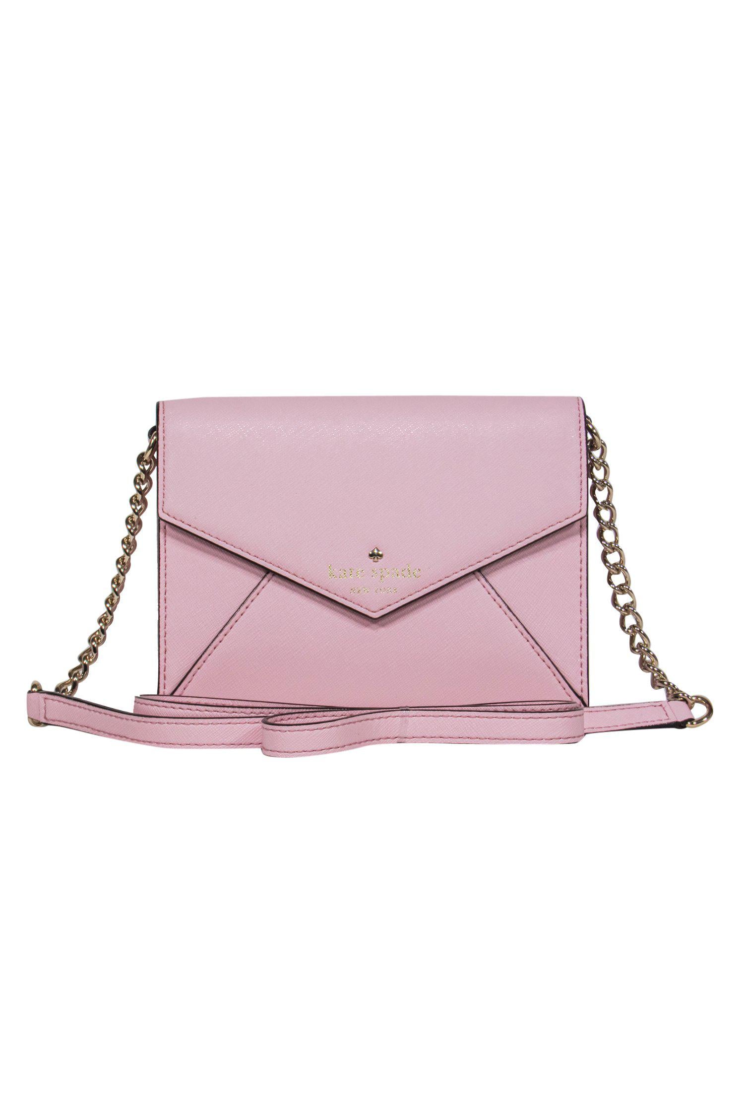 Kate Spade's Adorable Baby Pink Convertible Leather Envelope Clutch