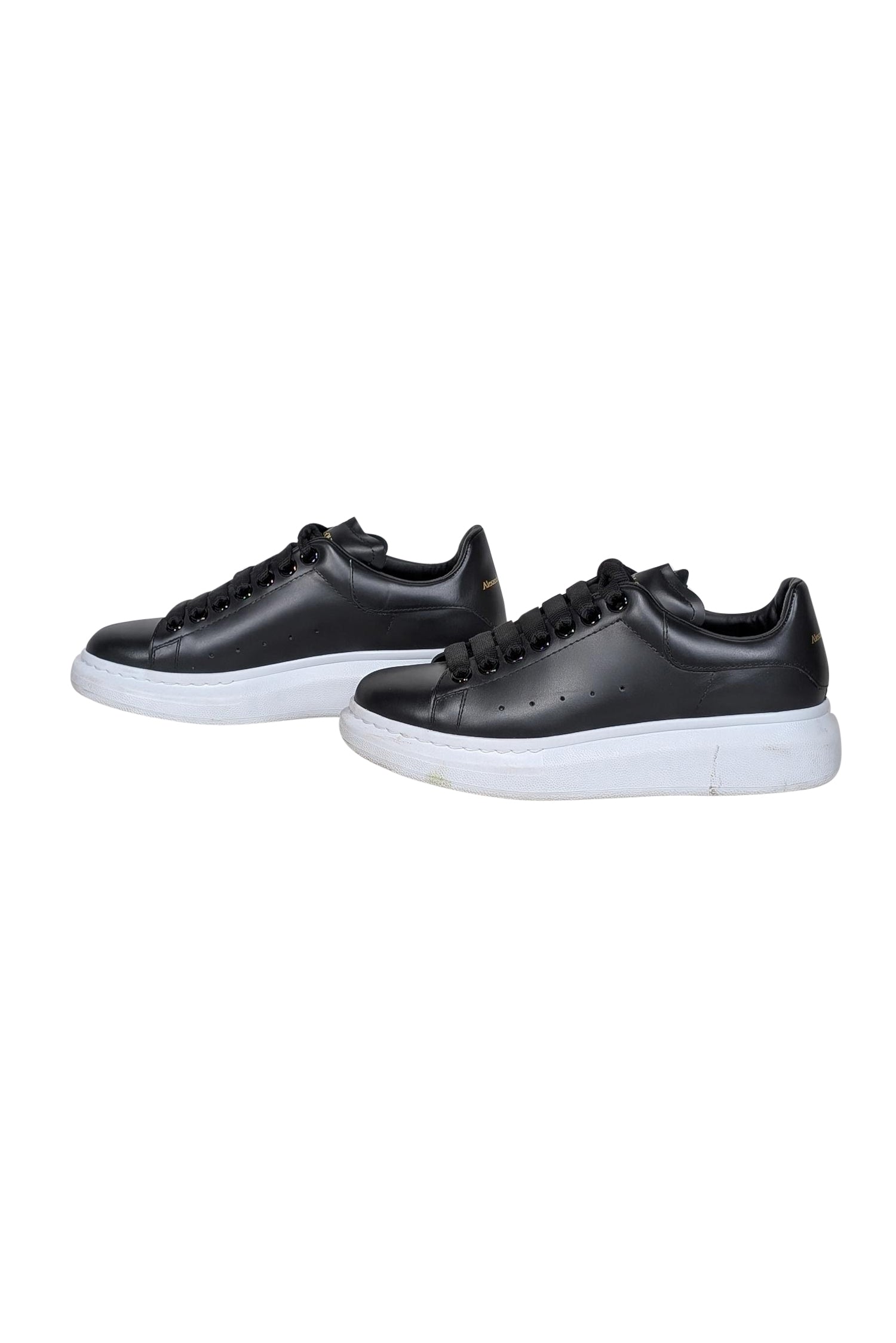Alexander McQueen Black Leather Lace - Up Sneakers: Size 7.5 Fashion Statement