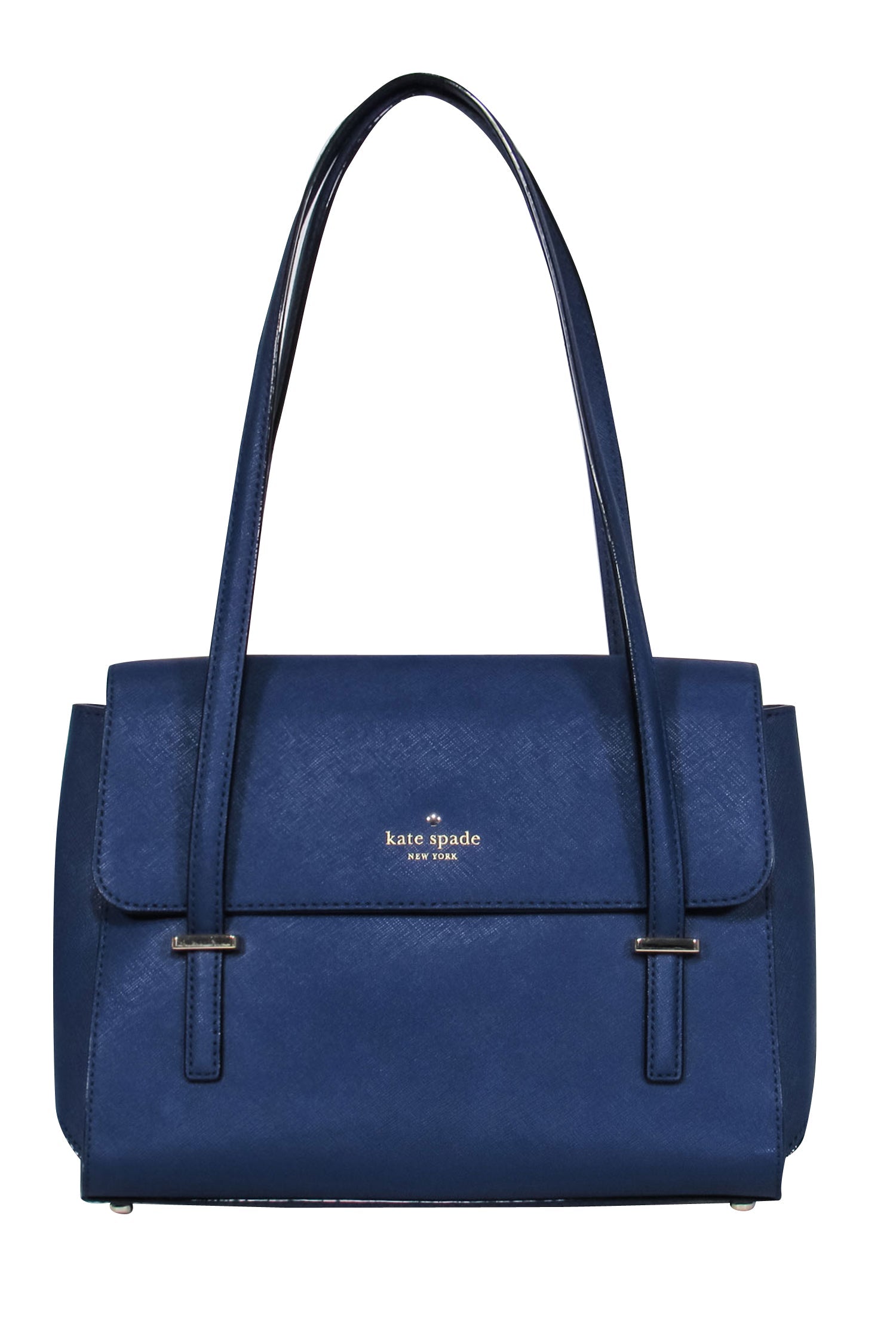 Kate Spade - Stunning Blue Textured Leather Flap Shoulder Bag