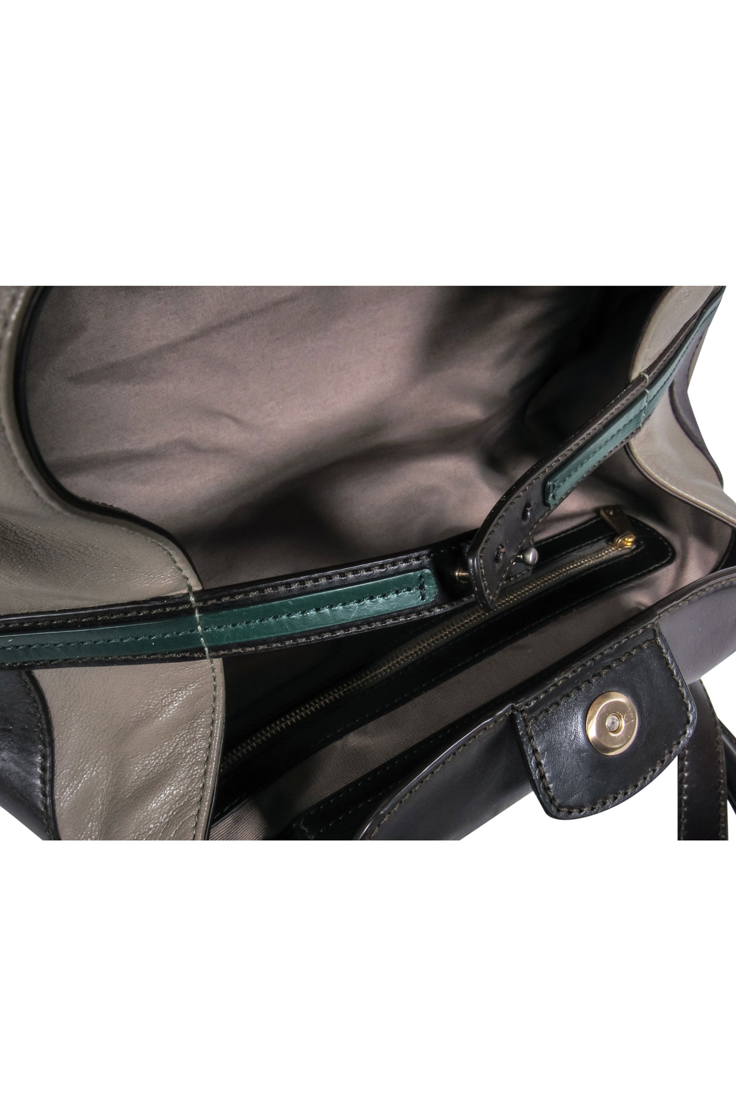 Bally - Stunning Grayish Green & Brown Leather Pina Crossbody Satchel