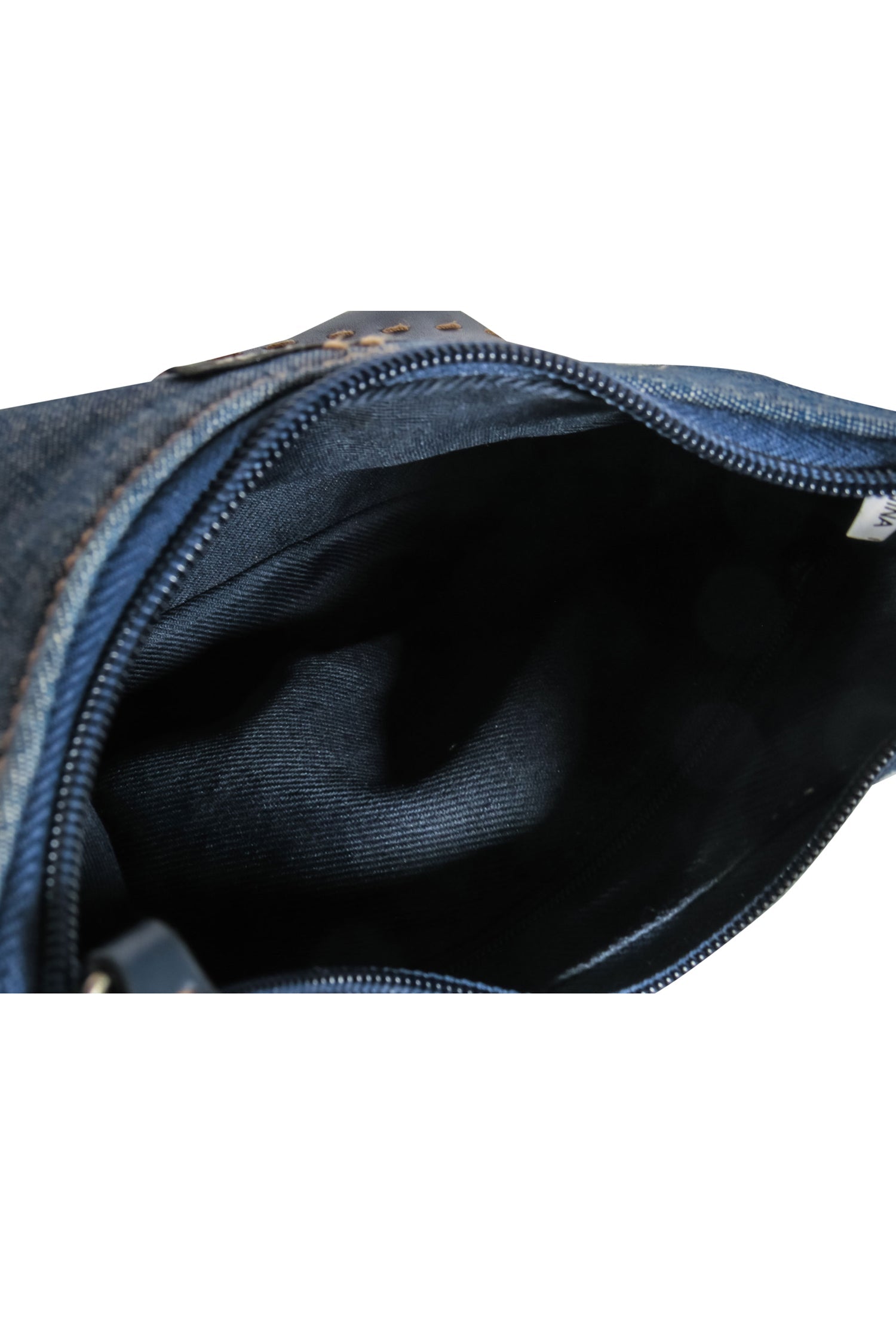 Kate Spade Dark Wash Denim & Leather Stitched Mini Handbag - Chic and Stylish
