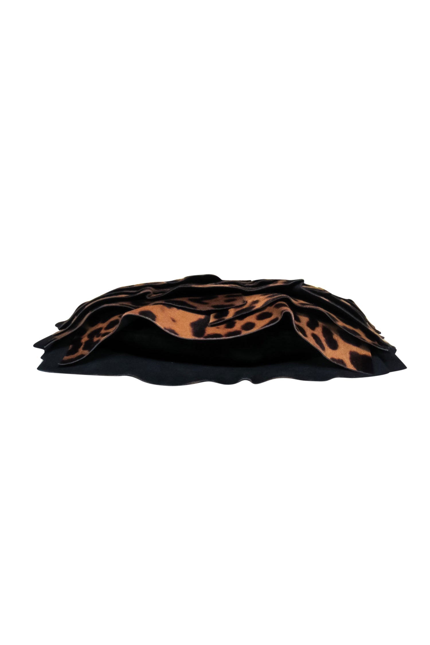 Yves Saint Laurent - Exquisite Brown Leopard Print Calf Hair Tiered Shoulder Bag