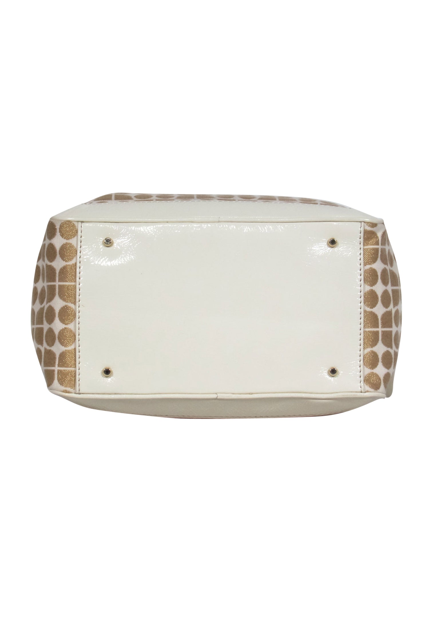 Kate Spade Cream & Gold Patterned Elegant Bowler Handbag