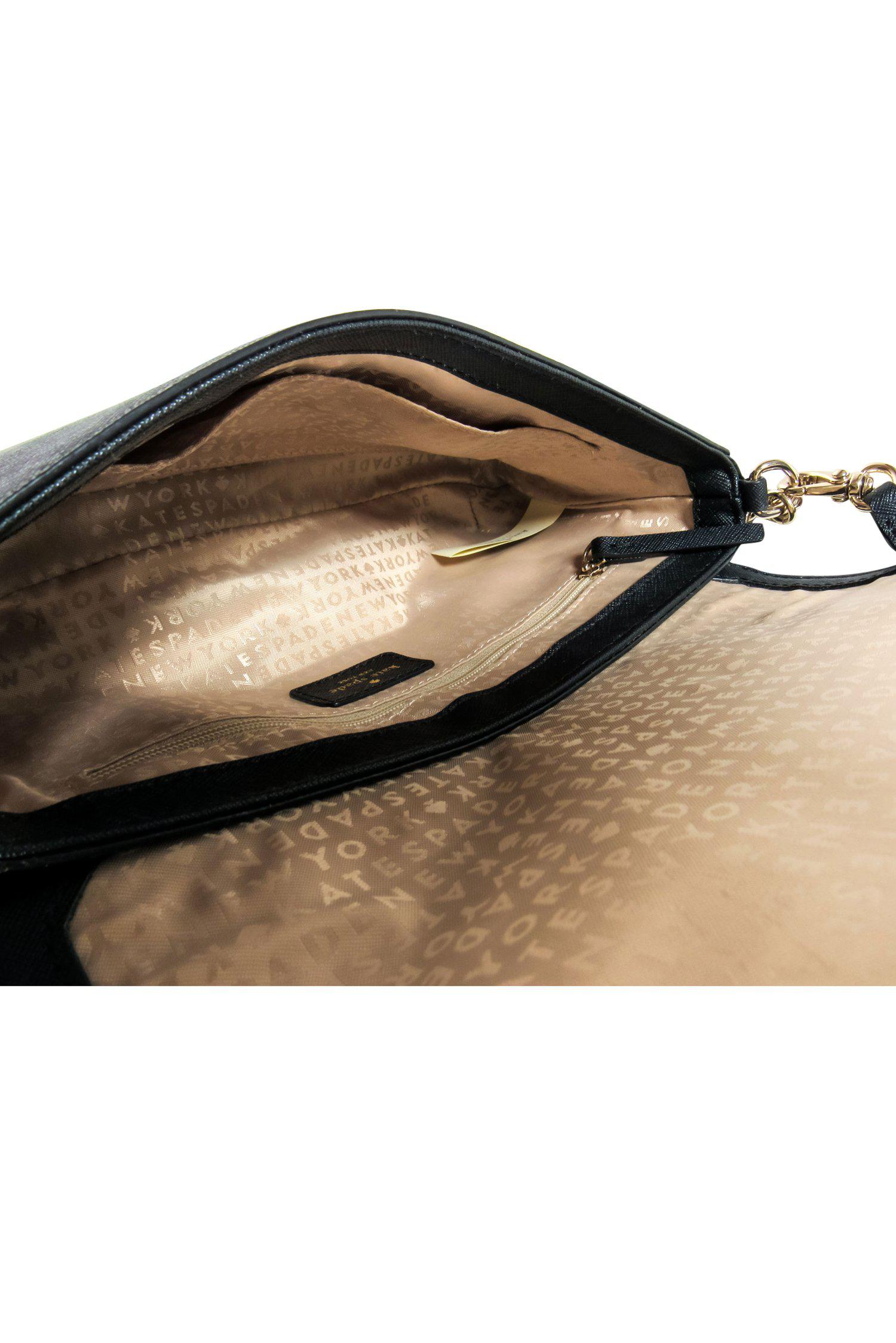Kate Spade's Gorgeous Ivory & Black Textured Leather Convertible Shoulder Bag