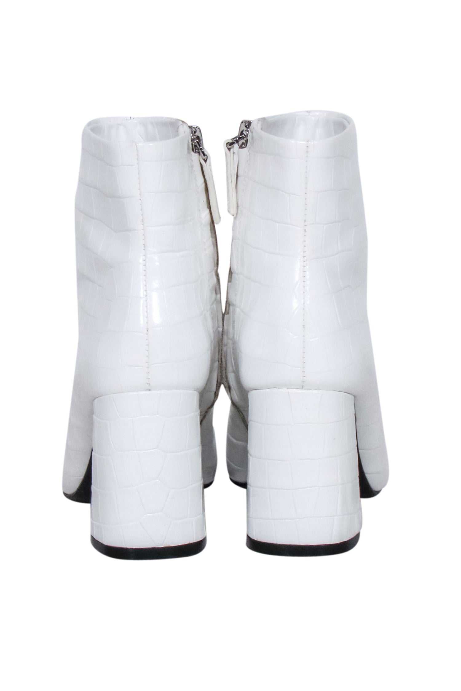 Alice & Olivia White Faux Croc Textured Short Boots - Size 5 - Rock Your Style!