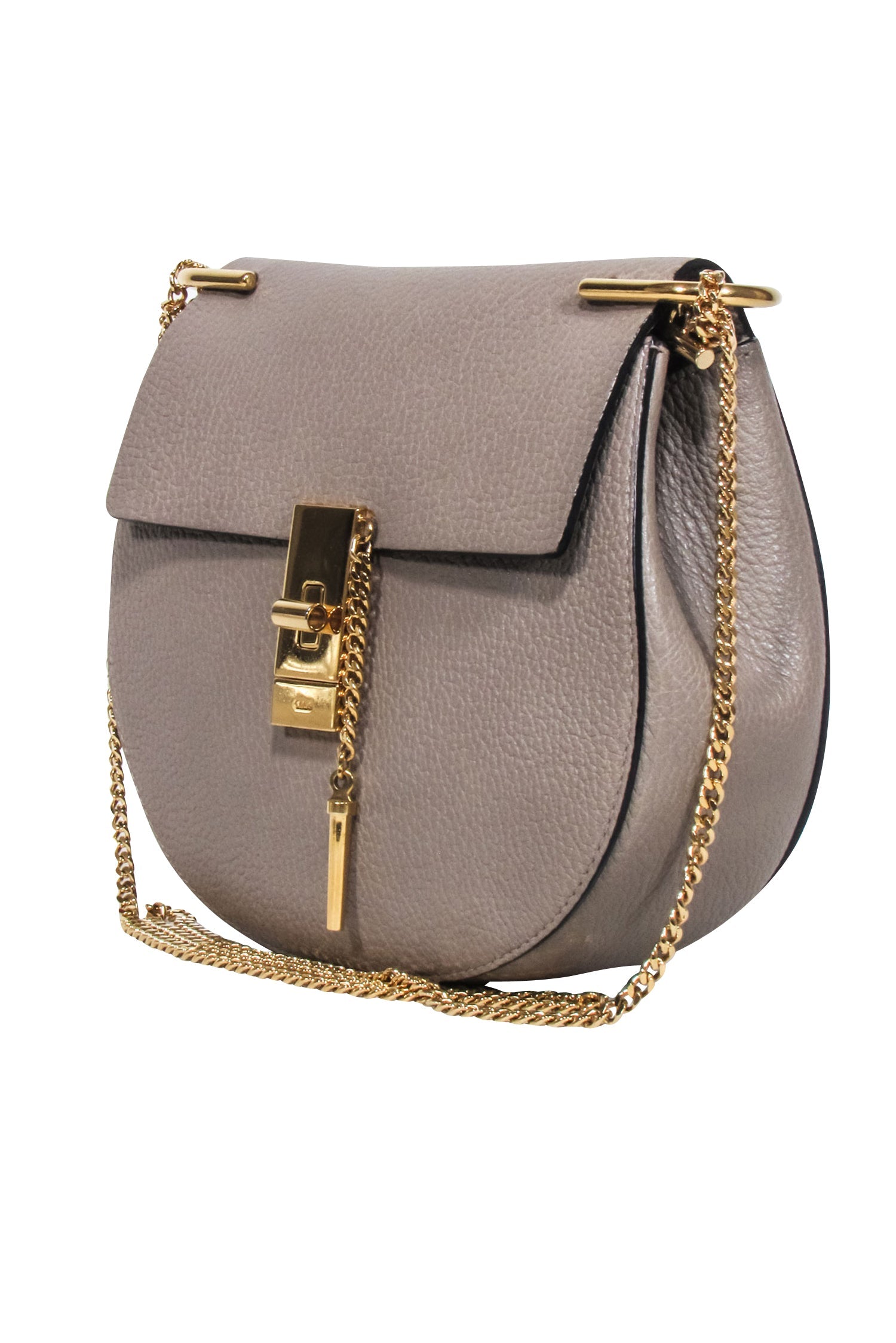 Chloe Motty Grey Grained Lambskin Drew: The Ultimate Glam Shoulder Bag