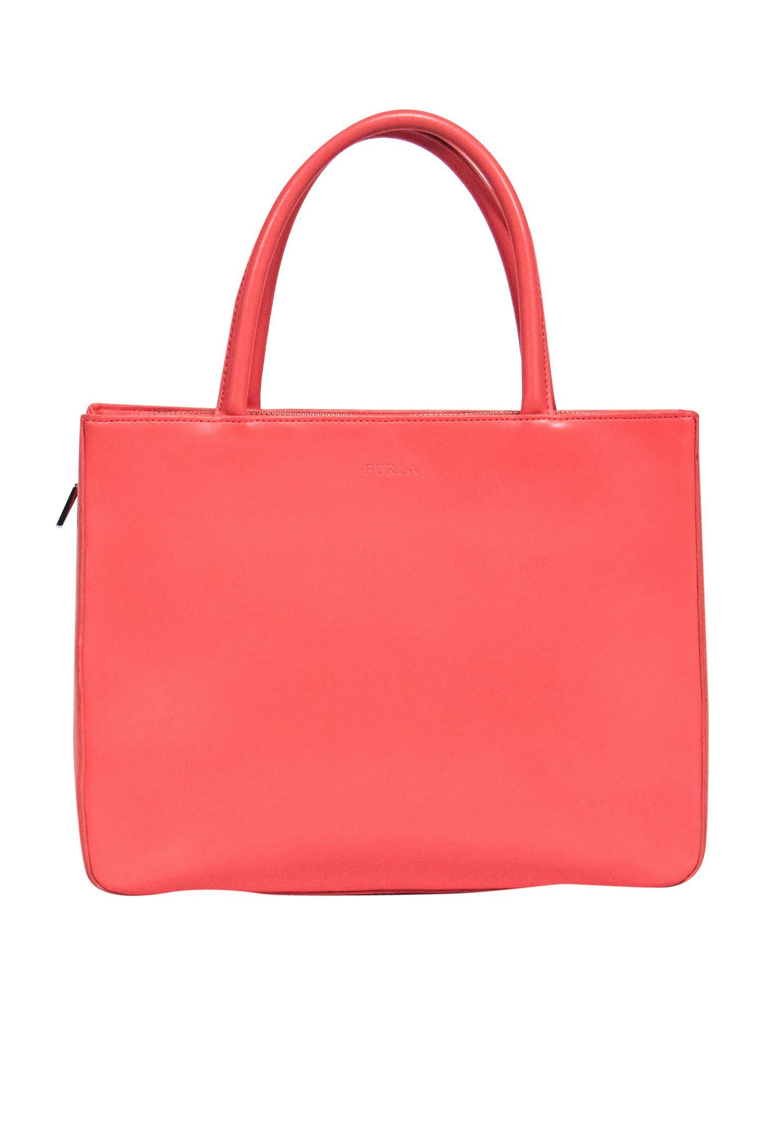 Furla - Stunning Coral Leather Structured Small Tote Bag