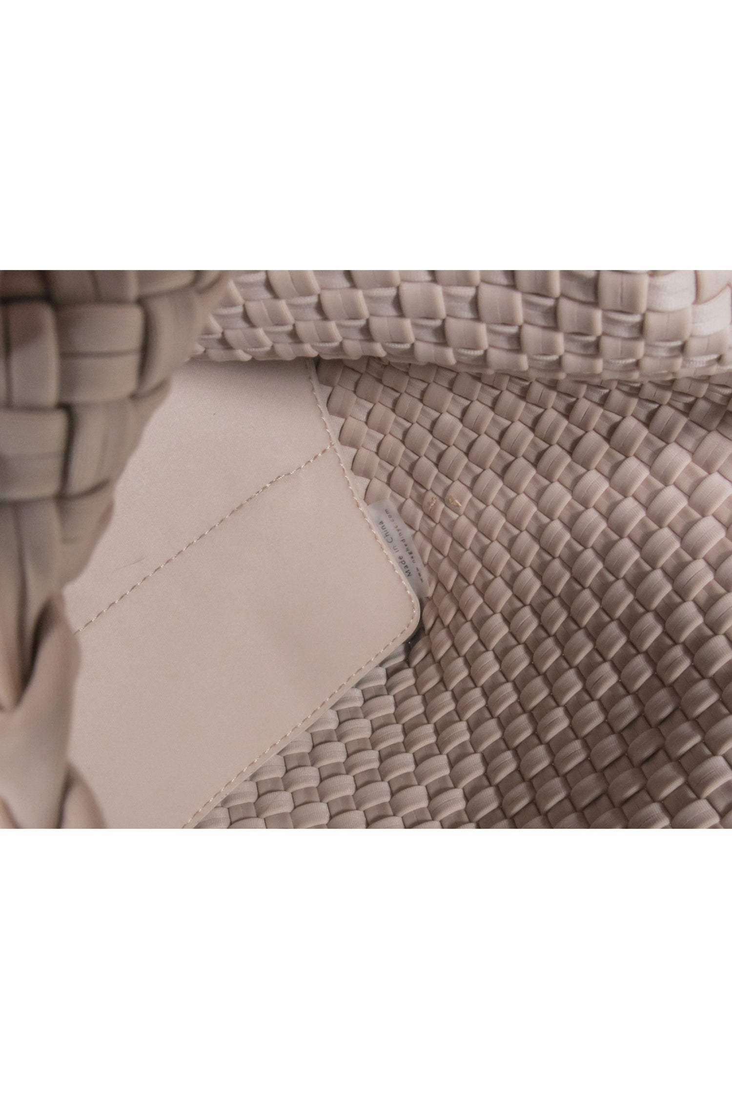 Naghedi Beige Tropical Woven Top - Handle Bag with Detachable Strap