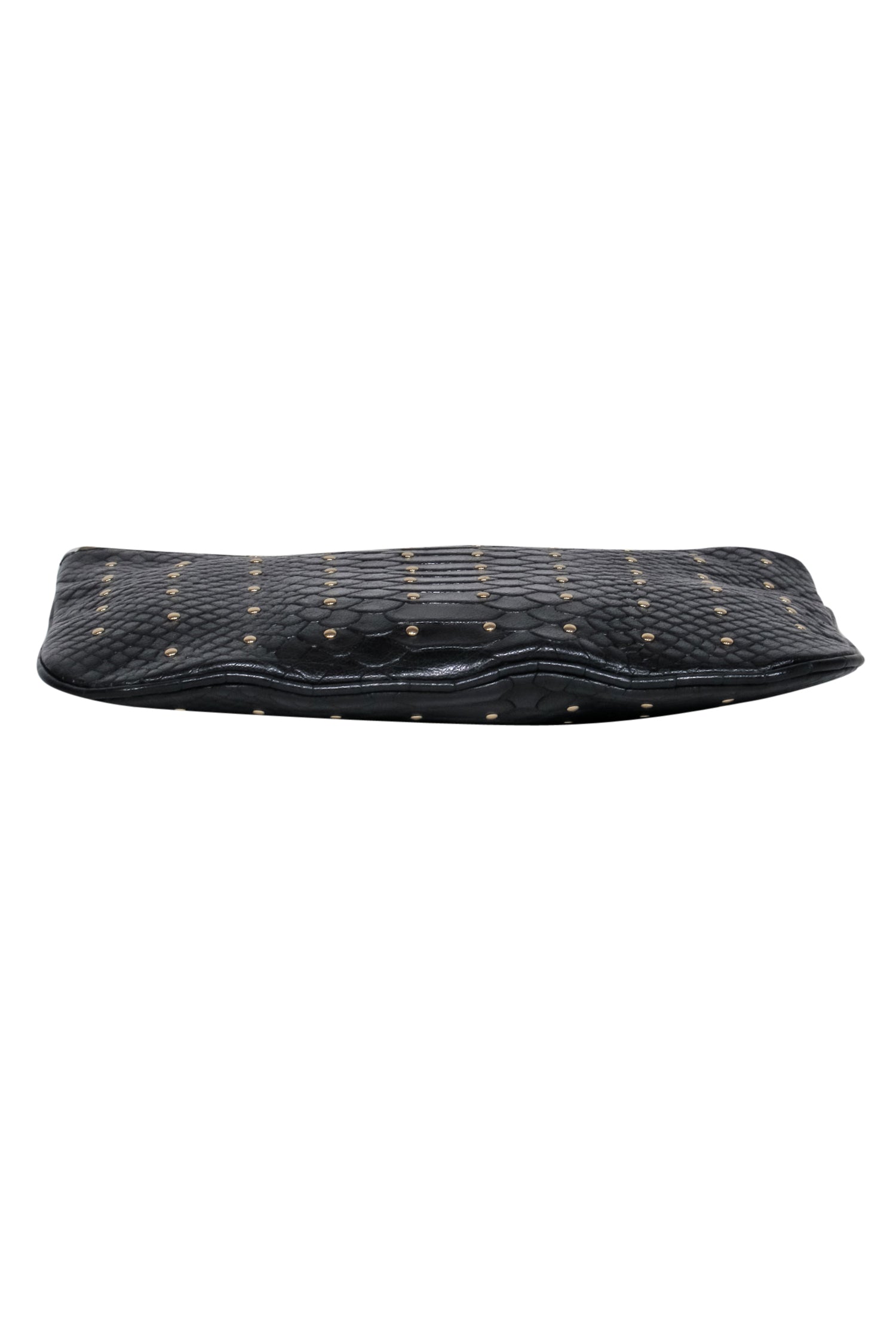Rebecca Minkoff Black Studded Reptile Leather Crossbody with Double Chain Strap - The Ultimate Daytime Essential