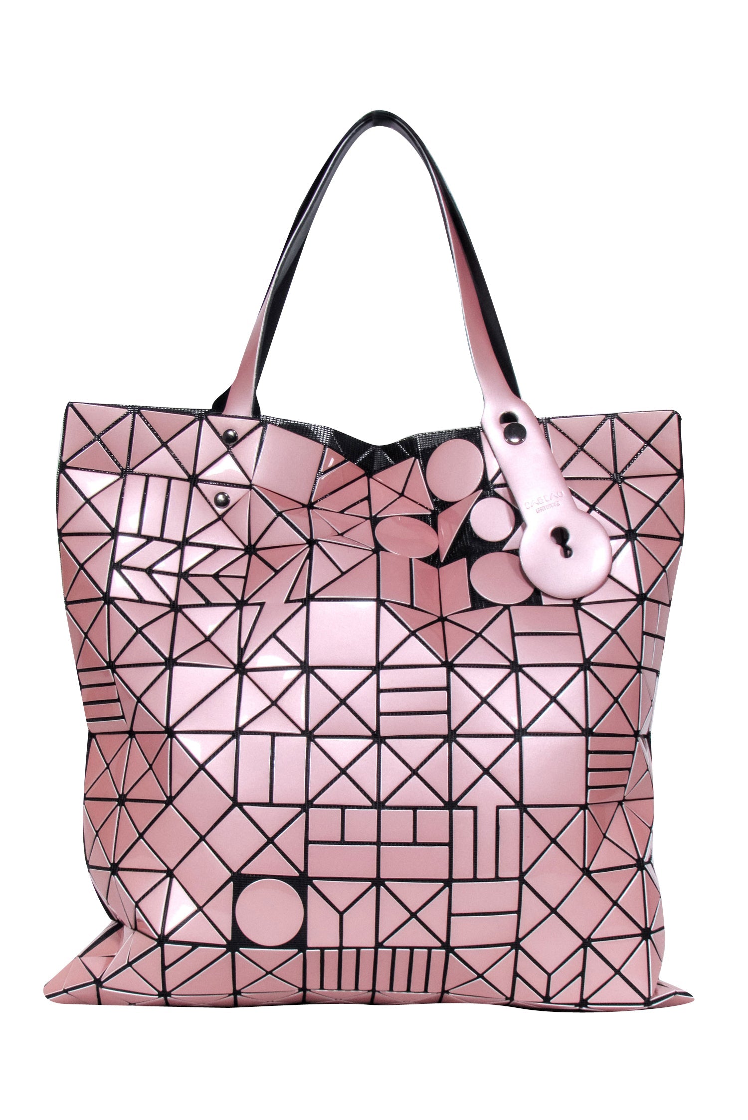 Issey Miyake - Gorgeous Light Pink Geometric Chord Tote Bag, A Fashion Must-Have!