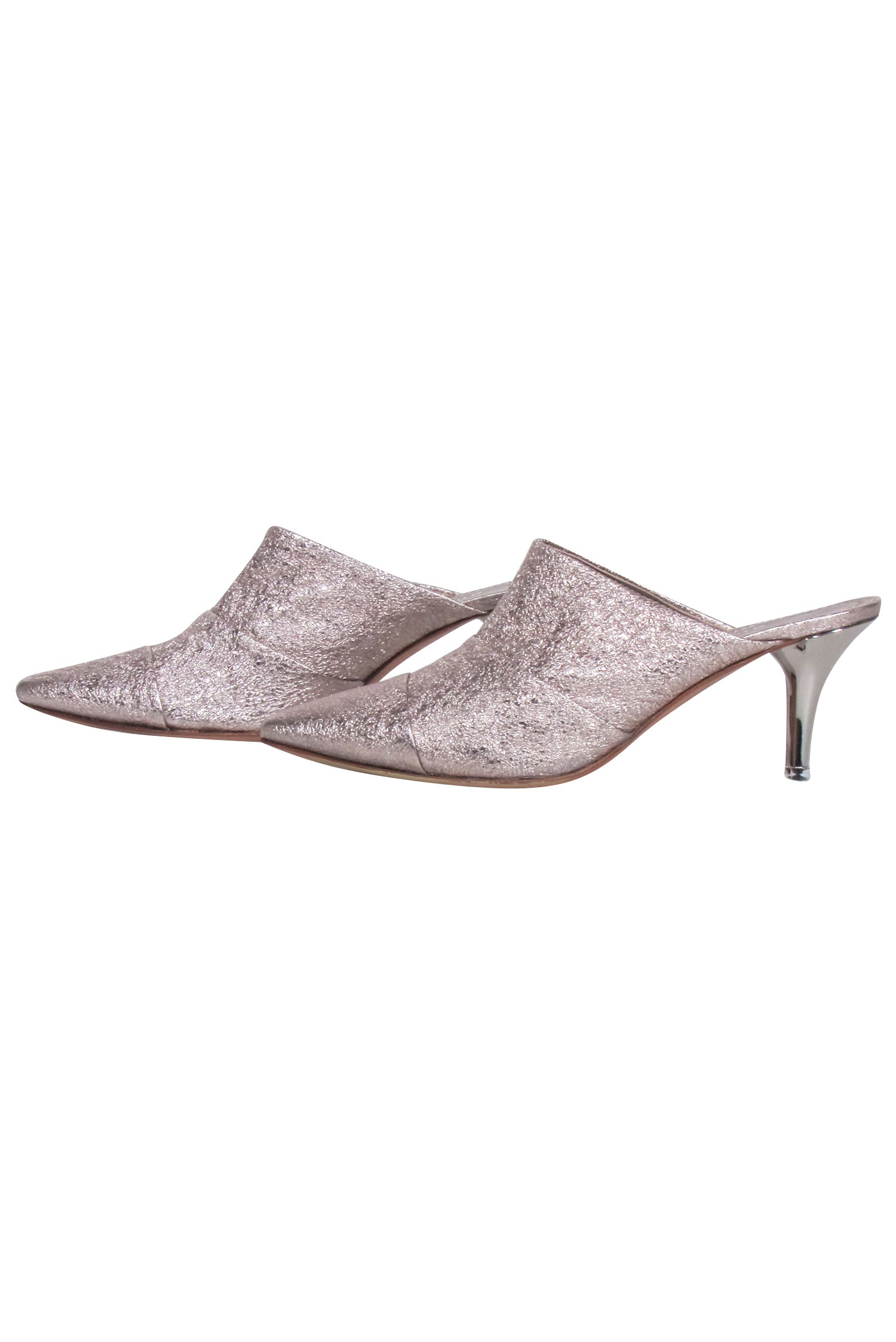AGL Rose Gold Leather Mule Heels - Size 8.5 - Irresistible Date Night Essential