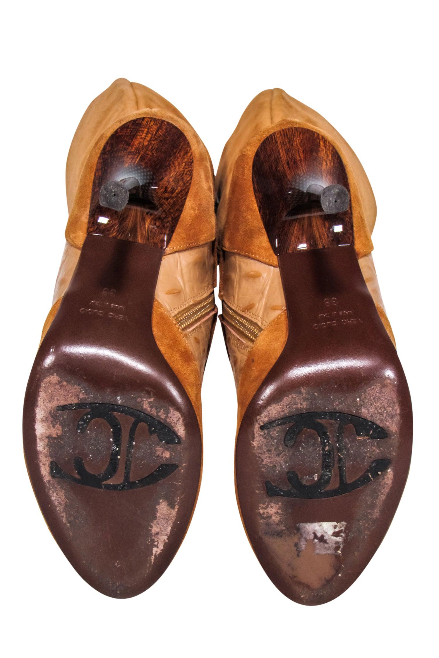 Just Cavalli Tan Suede Tall Boots - Size 8: Unleash Your City Chic!