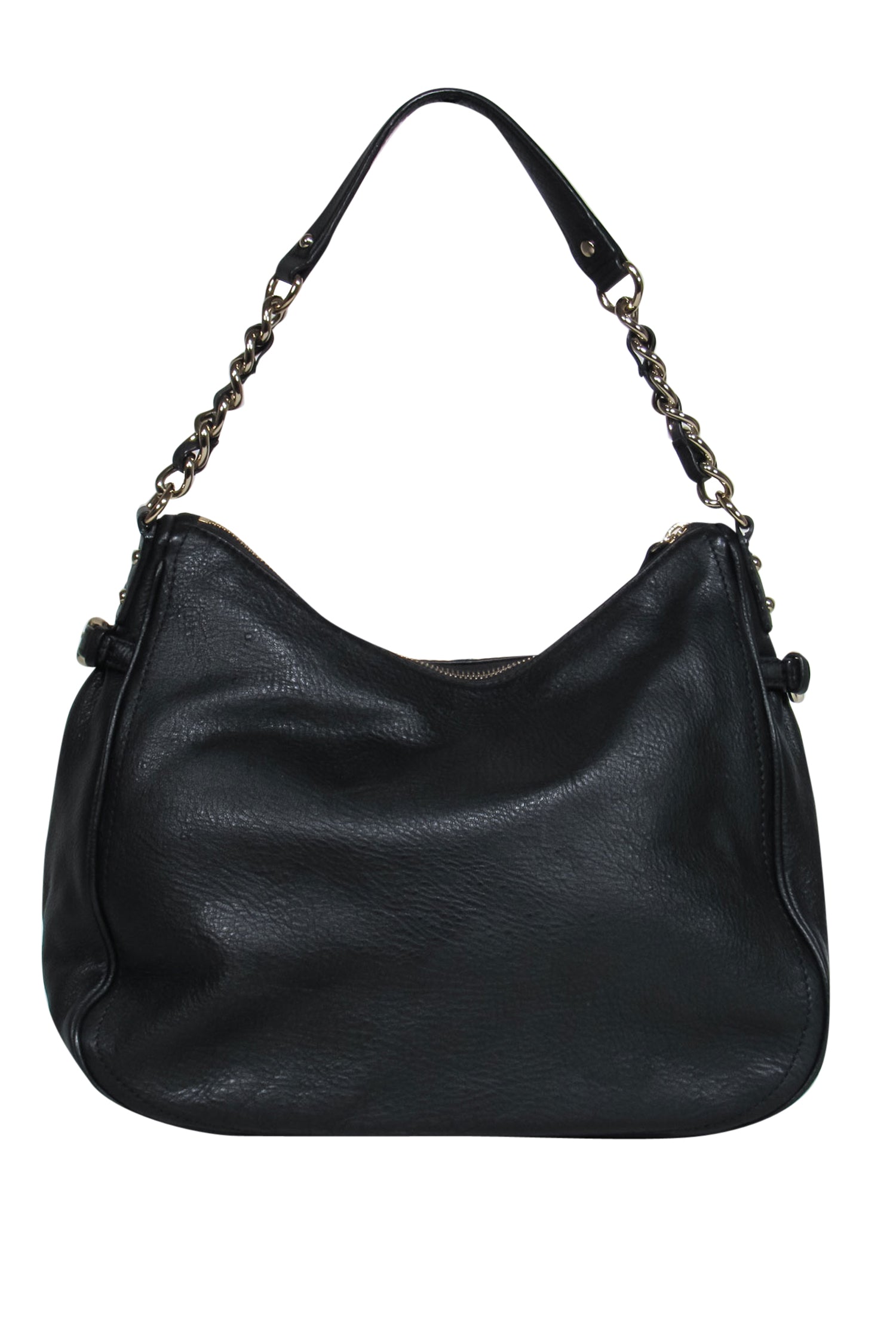 Kate Spade Black Pebbled Leather Shoulder Bag with Gold Chain - A Timeless Beauty