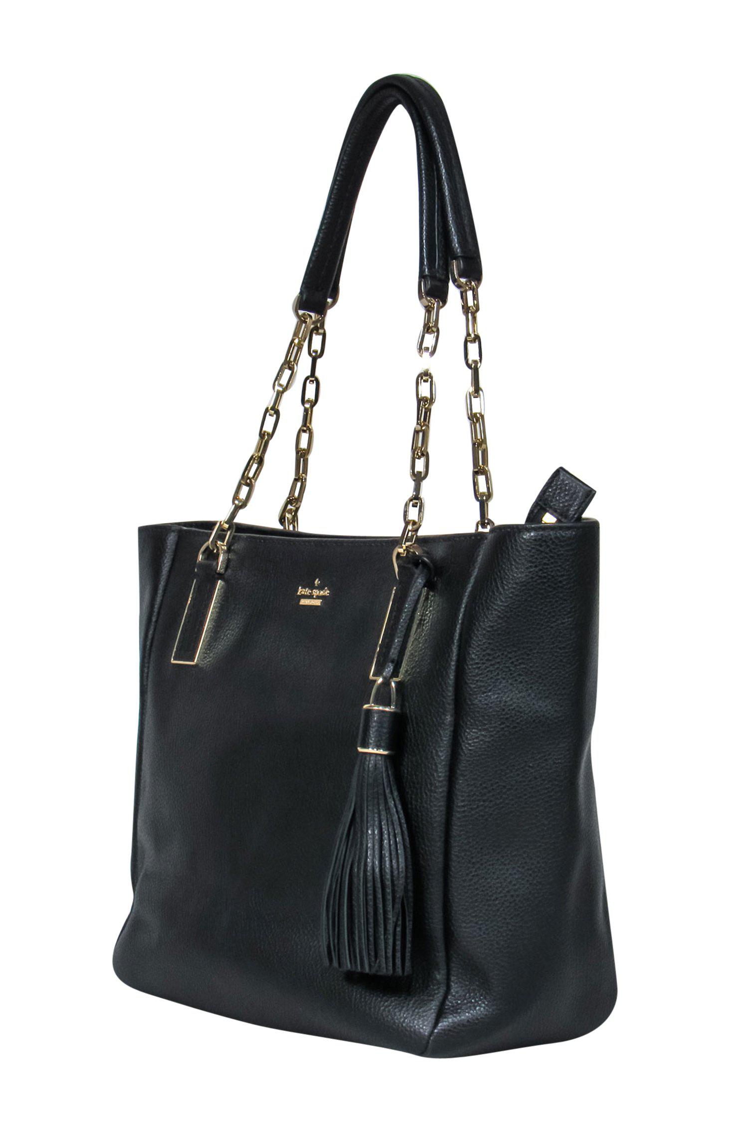 Kate Spade's Timeless Black Pebbled Leather Chain Handle Satchel