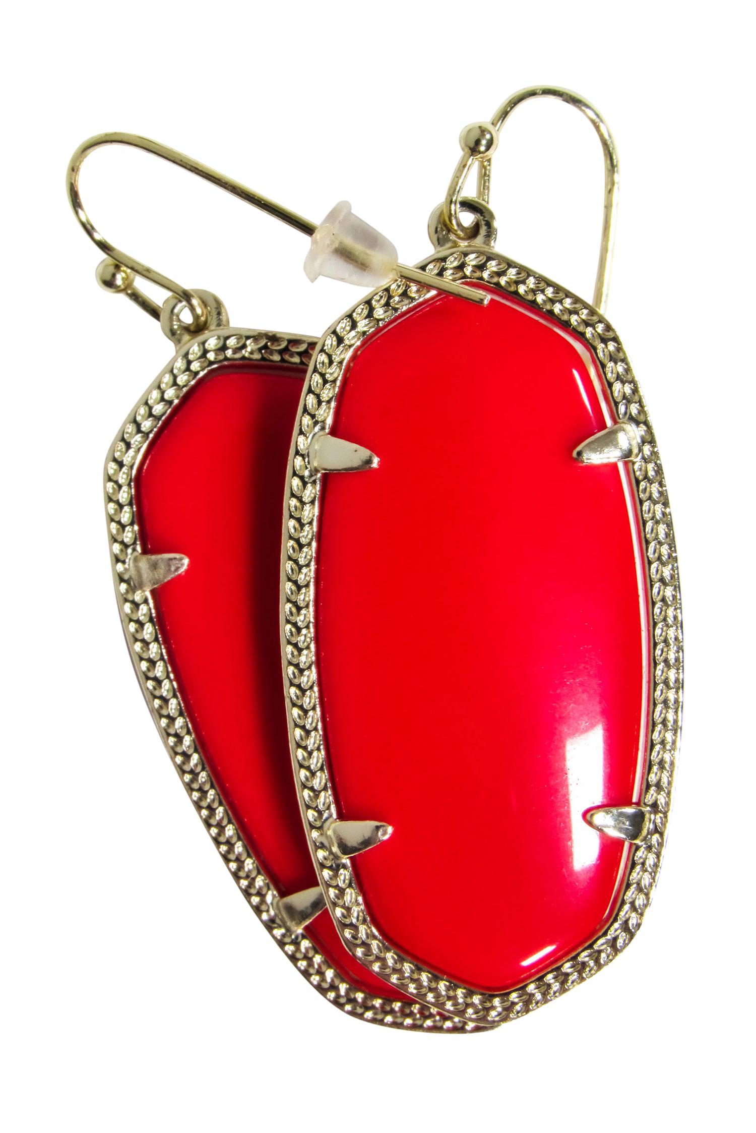 Kendra Scott - Stunning Red & Gold Dangle Earrings
