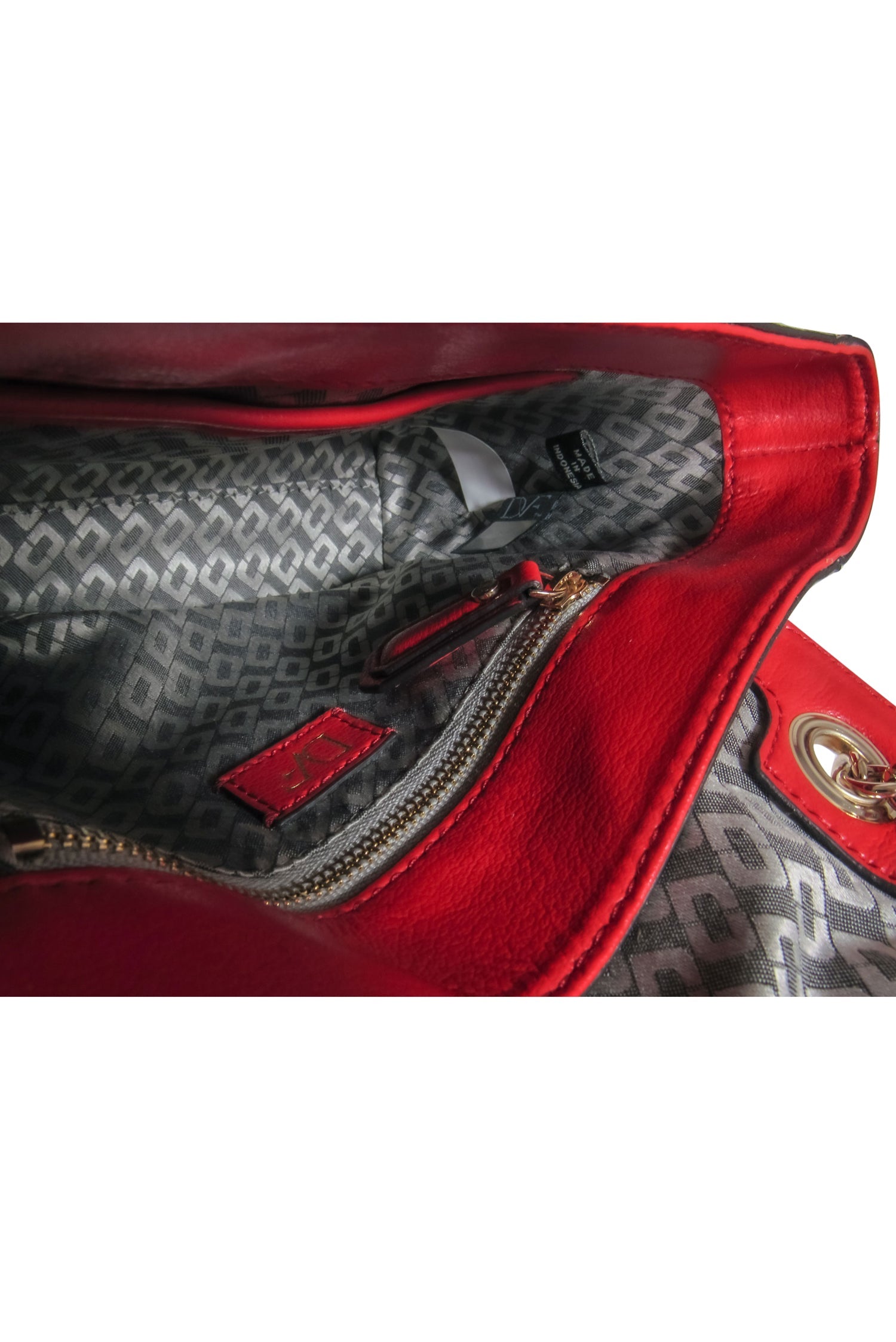 Diane von Furstenberg - Stunning Red Leather & Snakeskin Small Shoulder Bag with Chain Strap
