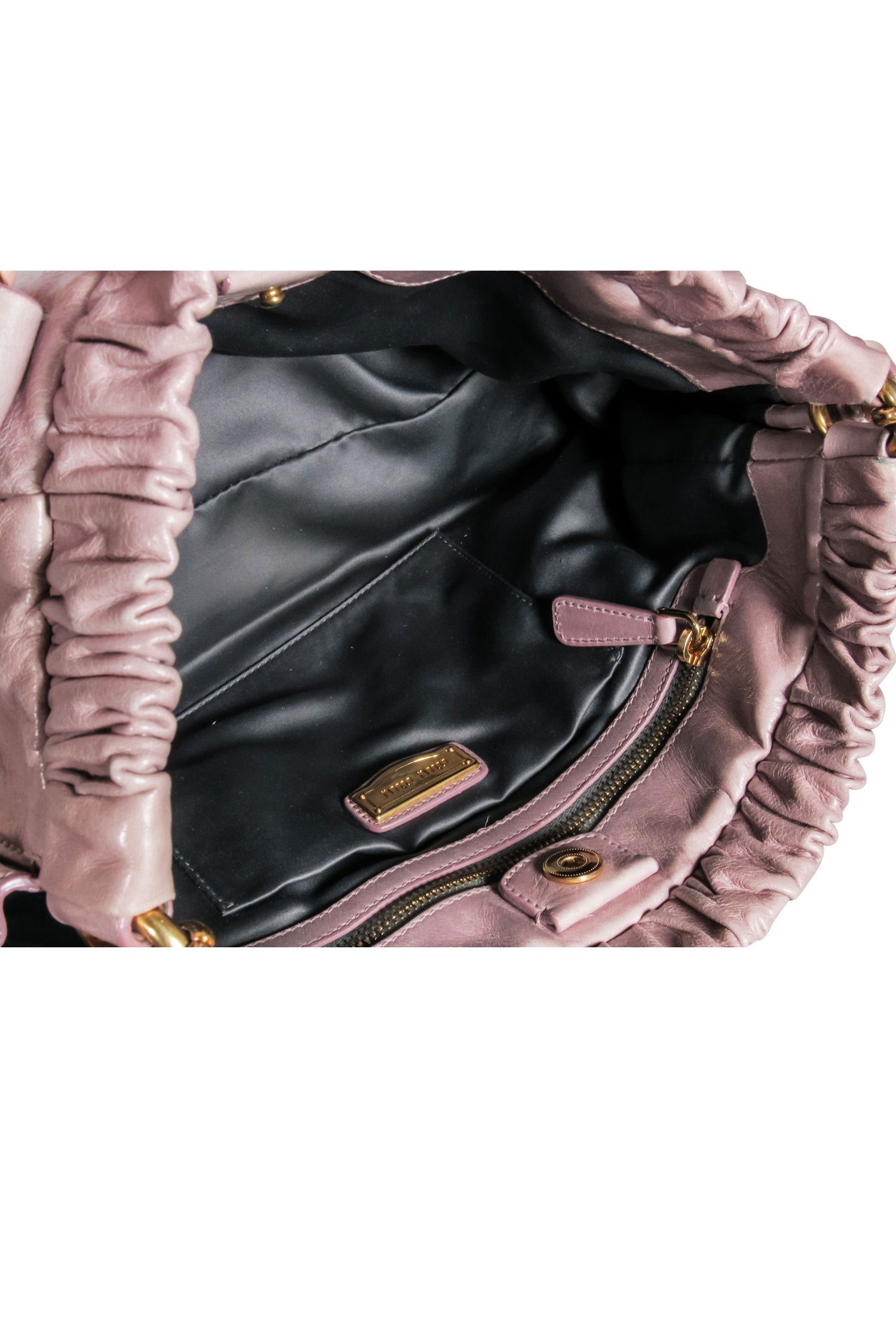 Miu Miu - Stunning Beige Leather Gathered Satchel Bag