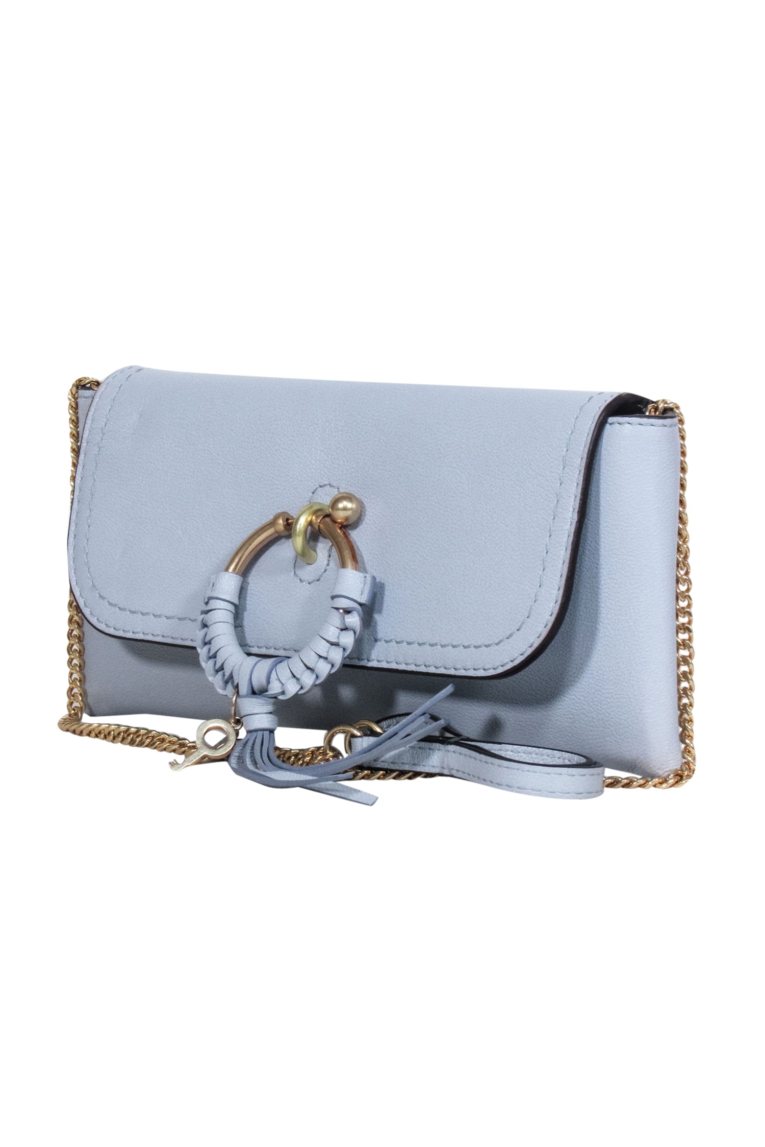 See by Chloe - Stunning Sky Blue Leather Fold-Over Crossbody Bag