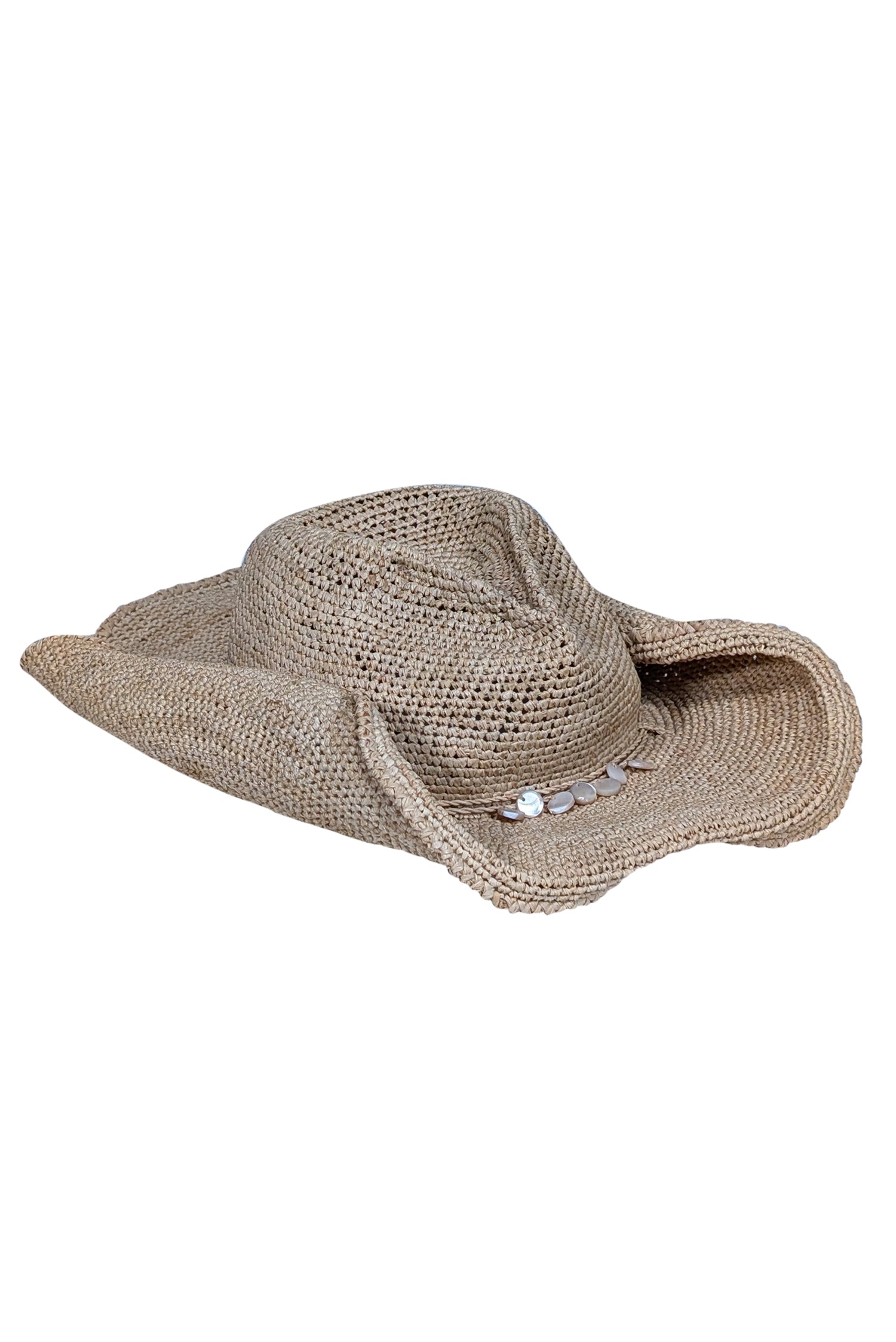 Helen Kaminski - Stunning Beige Woven Raffia Hat with Tie Trim