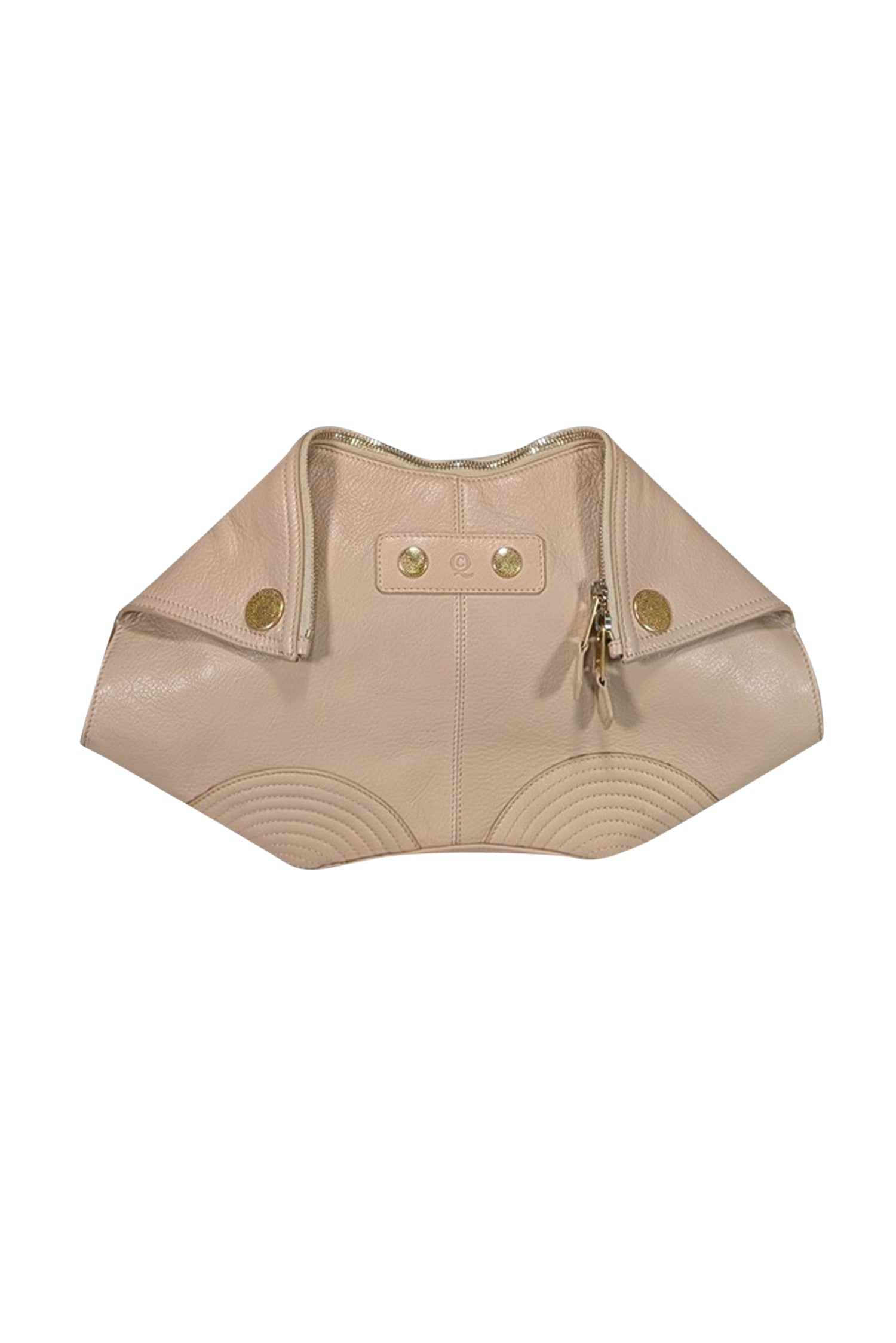 Alexander McQueen Beige Leather Manta Clutch: A Statement Piece