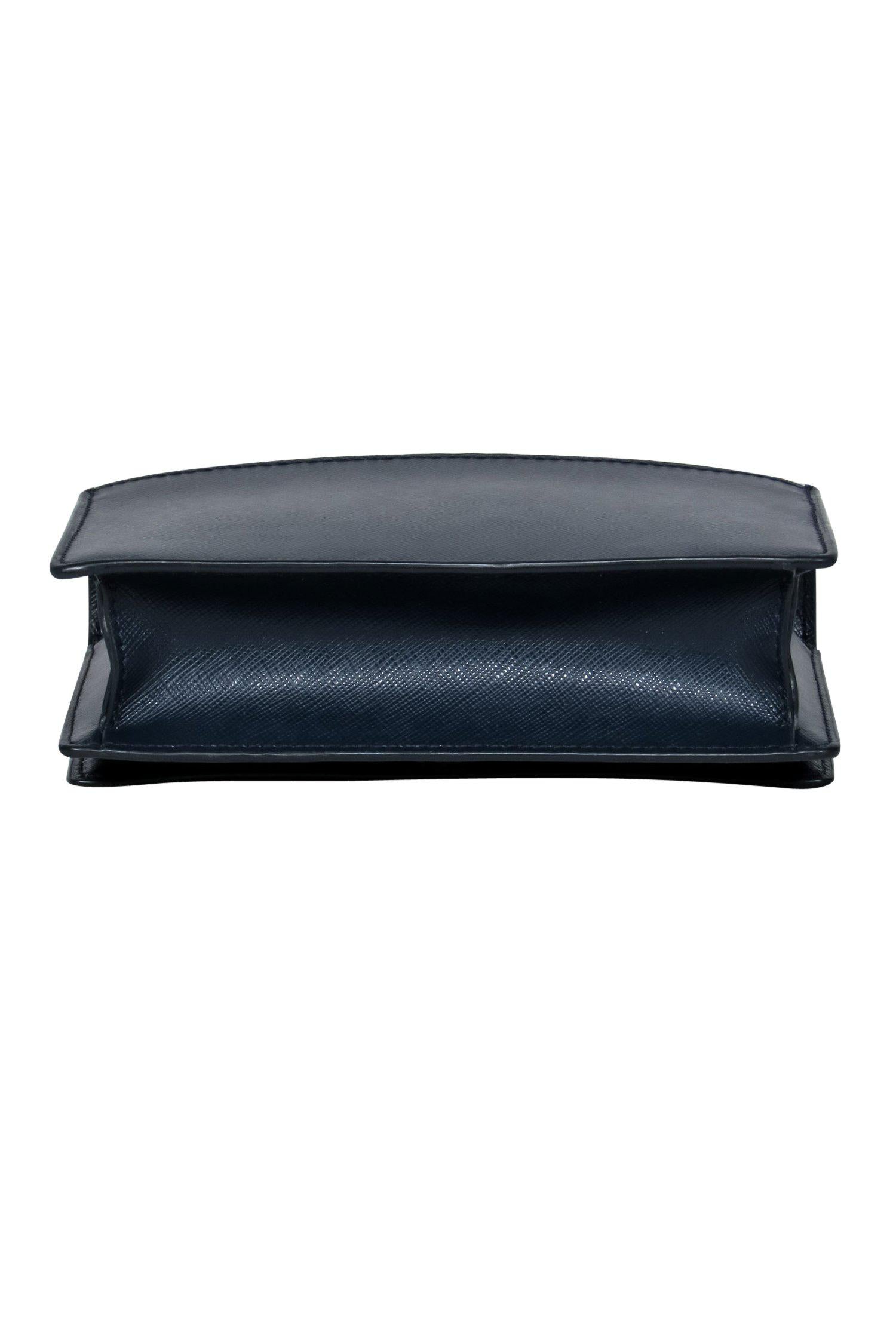 Kate Spade Navy Textured Leather Mini Bag: Adjustable Chain Strap Style