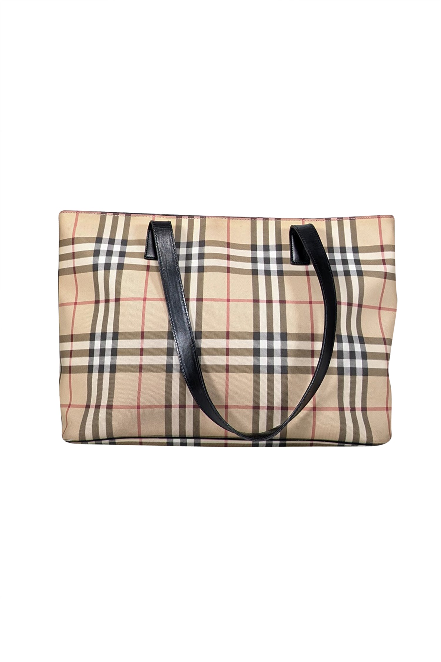 Burberry Beige Signature Plaid Canvas Tote - The Ultimate City Chic Accessory