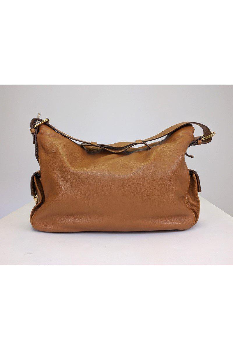 Marc Jacobs Brown Leather Shoulder Purse with Stunning Gold Hardware