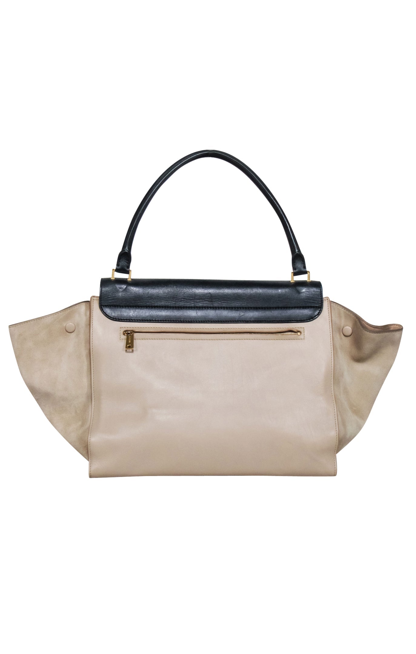 Celine - Stunning Beige & Black Large Trapeze Tote Bag