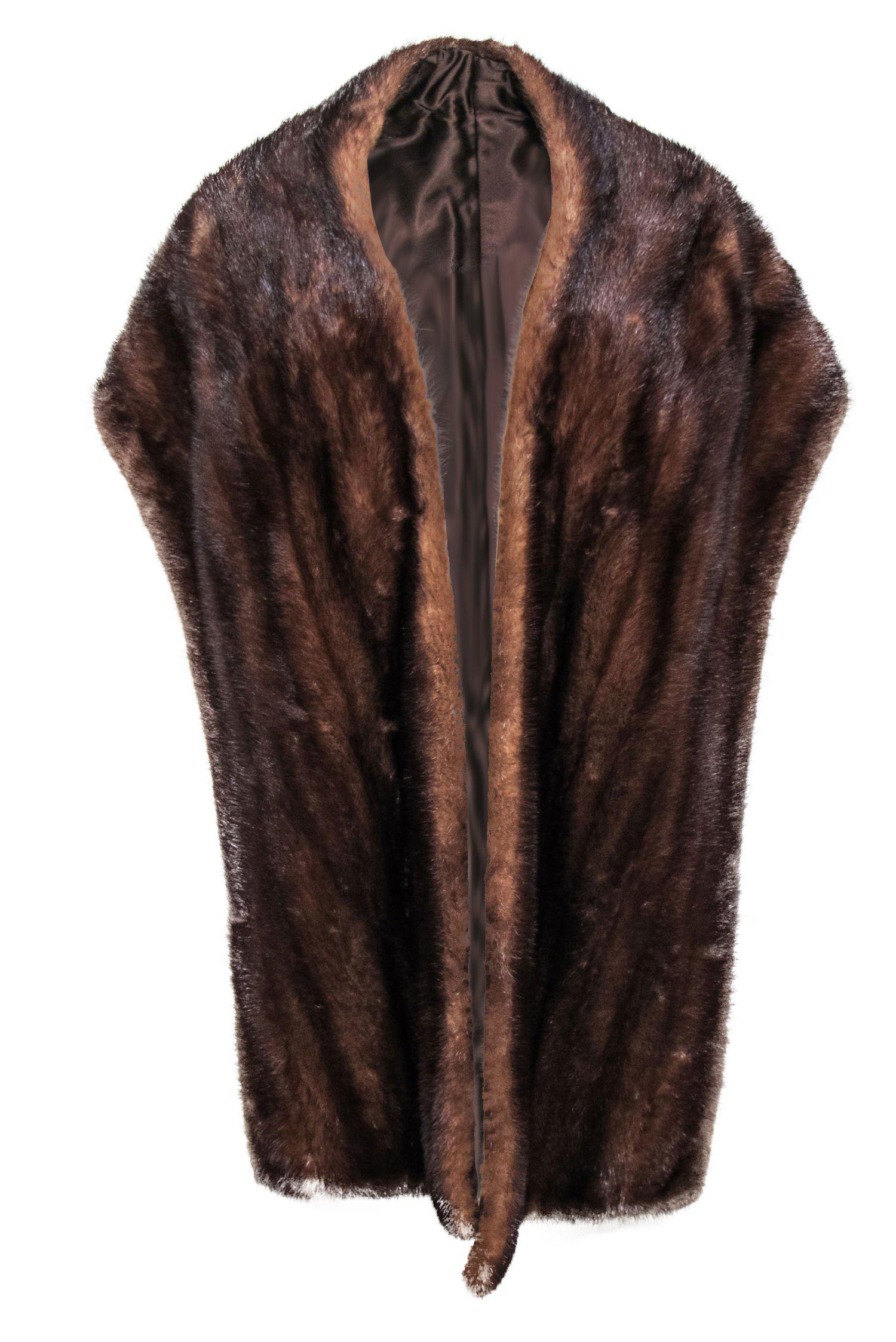 Saks Fifth Avenue Vintage Brown Luxury Fur Stole - Red Carpet Glam