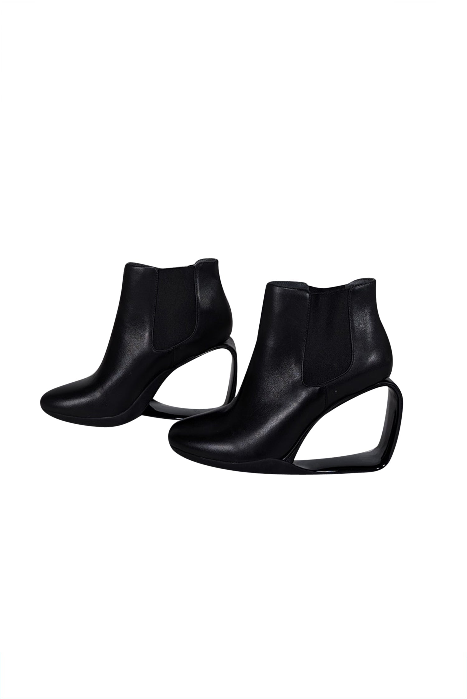 United Nude - Stunning Black Leather Mobius Heel Short Boots in Size 7.5