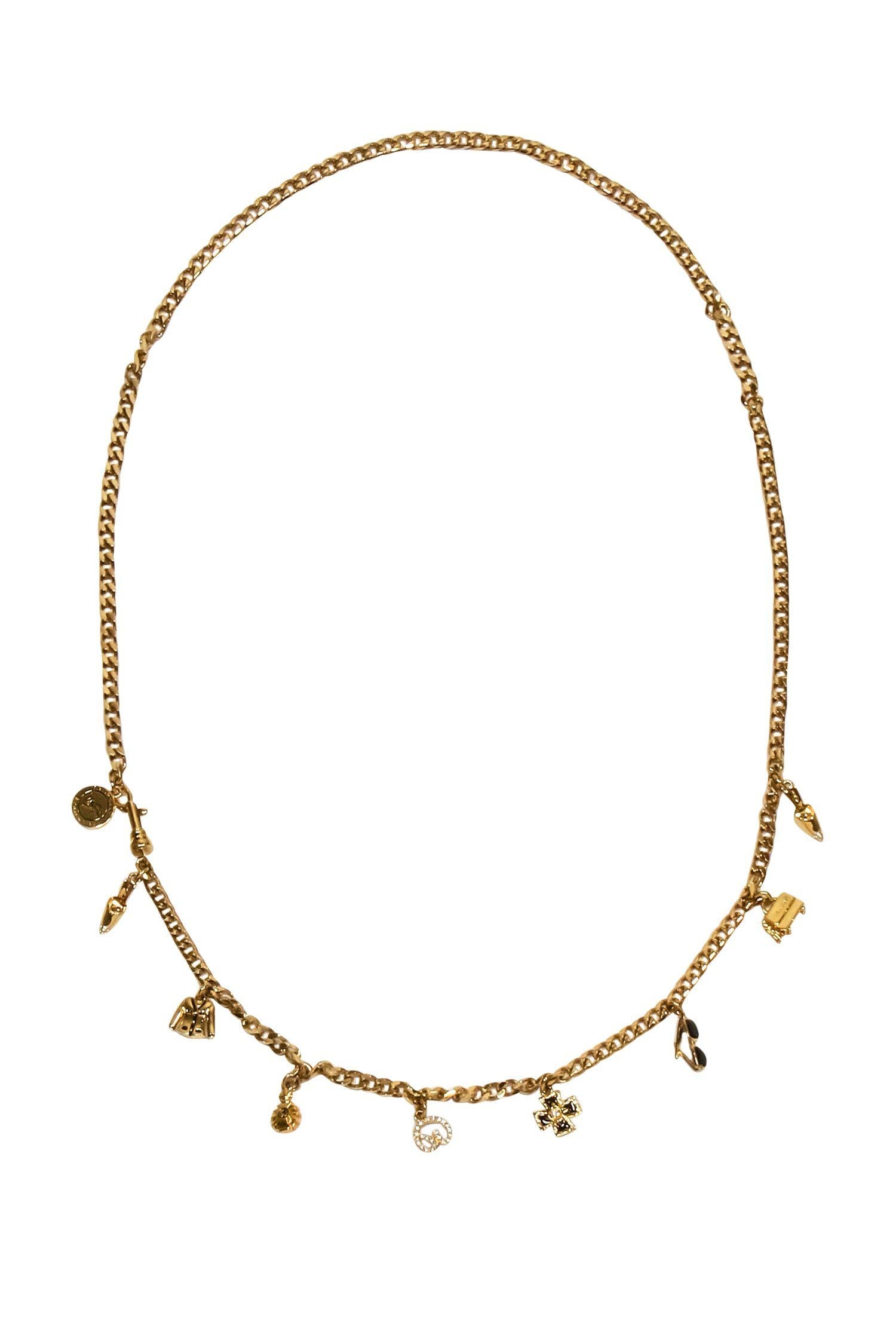 St. John Gold 40th Anniversary Glamorous Charm Chain Belt