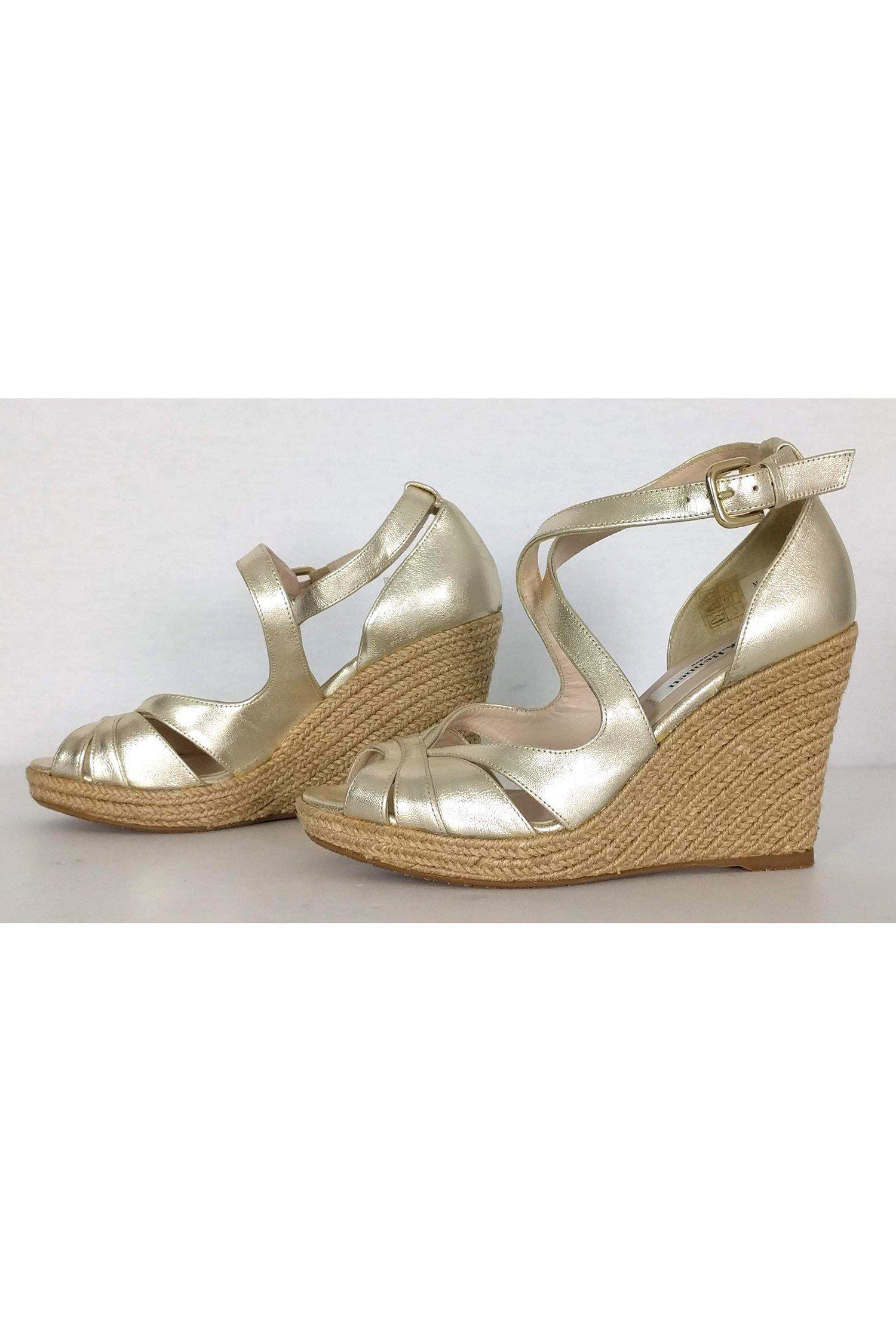 L.K. Bennett Gold Espadrille Wedges - Size 6: Chic Summer Footwear!
