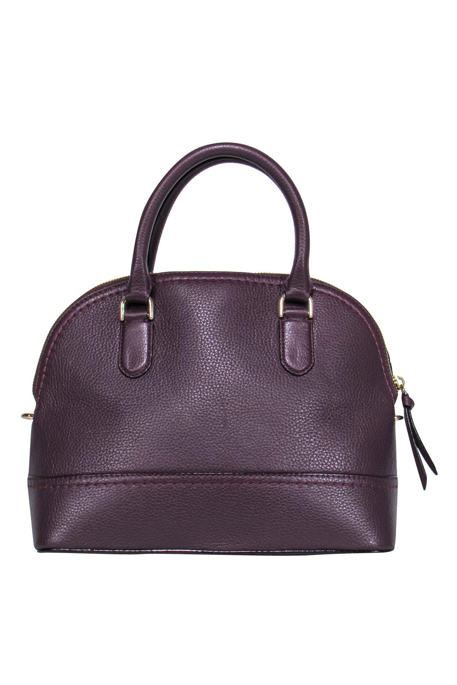 Kate Spade Dark Plum Pebbled Leather Tassel Satchel - A Chic Autumn Essential
