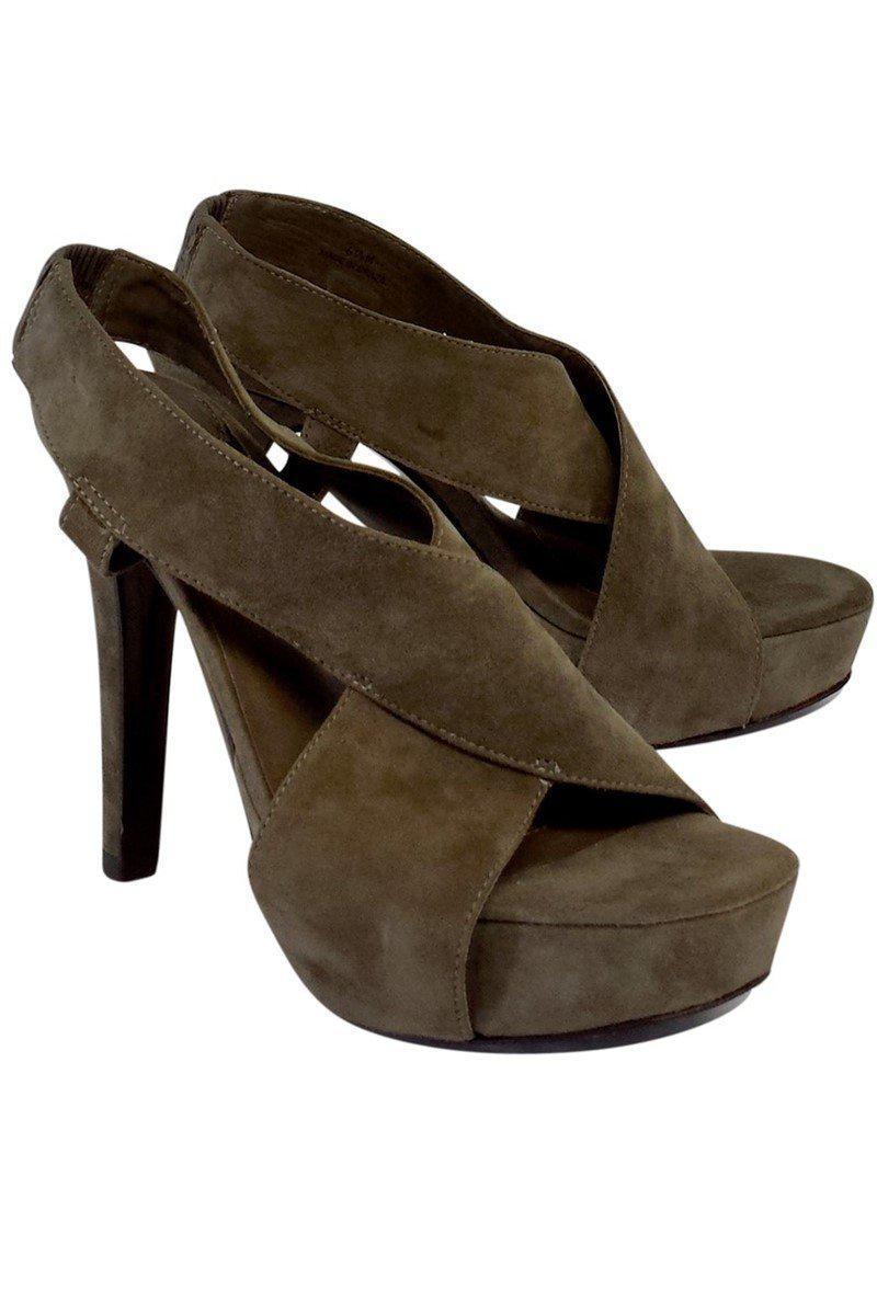 Gorgeous Diane von Furstenberg Taupe Suede Platform Heels - Size 6.5, Grab Yours Now!
