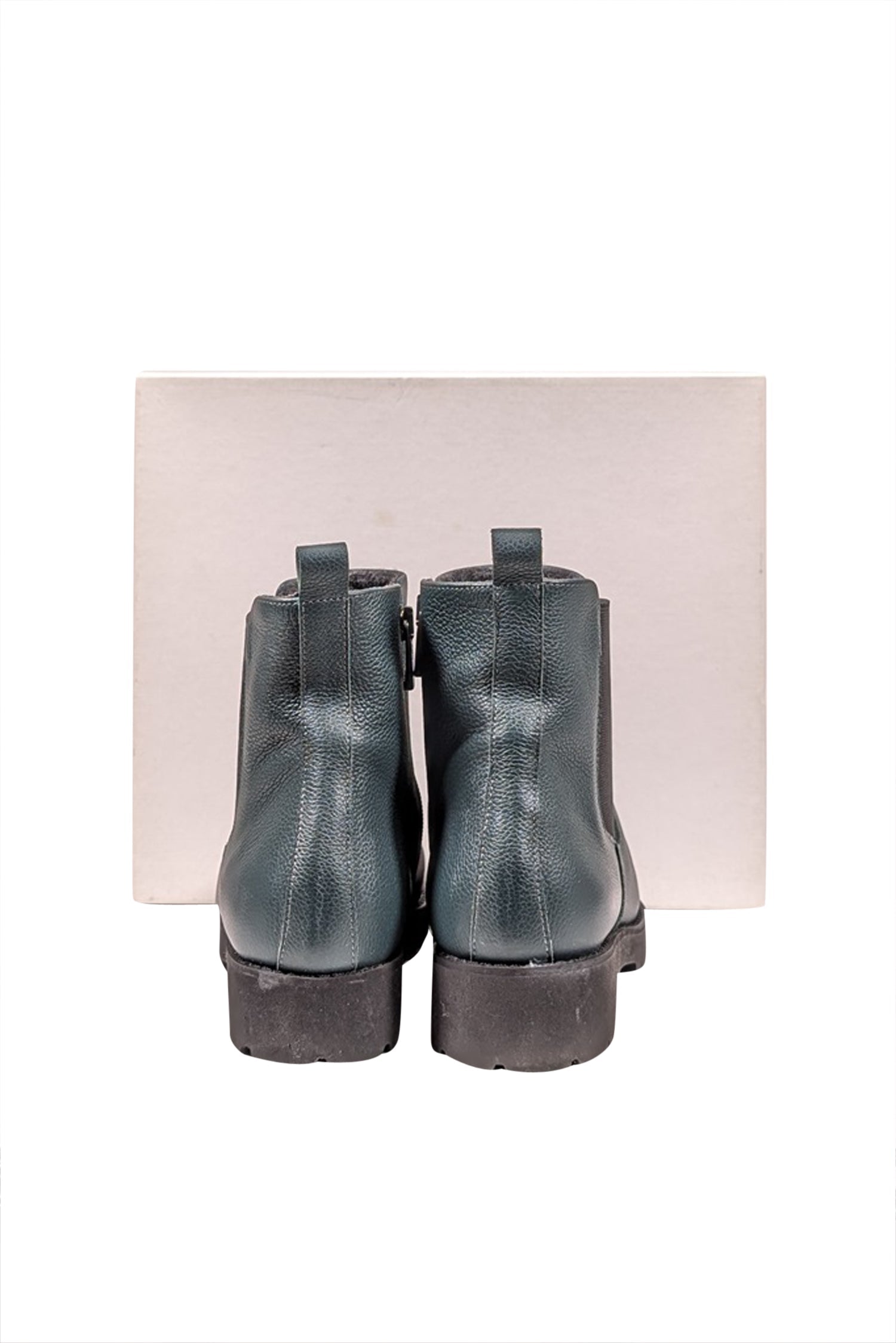 Christina Elle's Stunning Hunter Green Leather Short Boots - Size 8.5