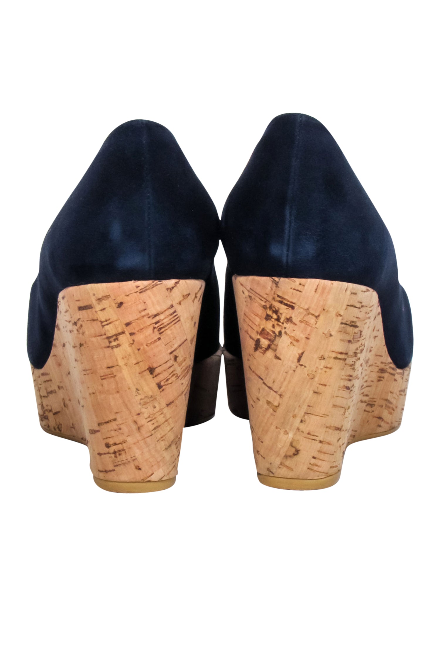 Stuart Weitzman Navy Peep - Toe Cork Wedges: Size 8 Trendsetters!