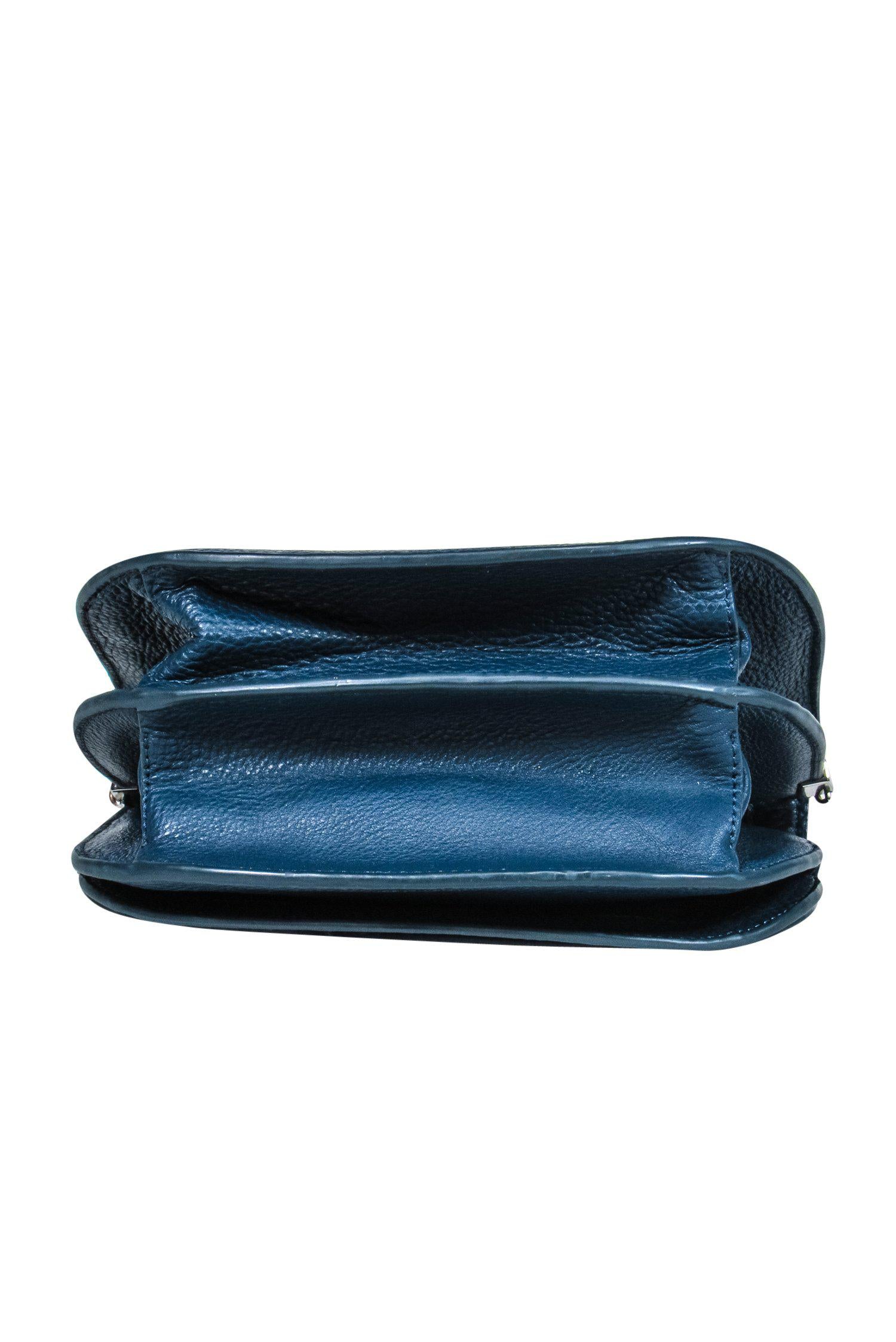 Steven Alan - Stunning Pebbled Teal Leather Crossbody Saddle Bag