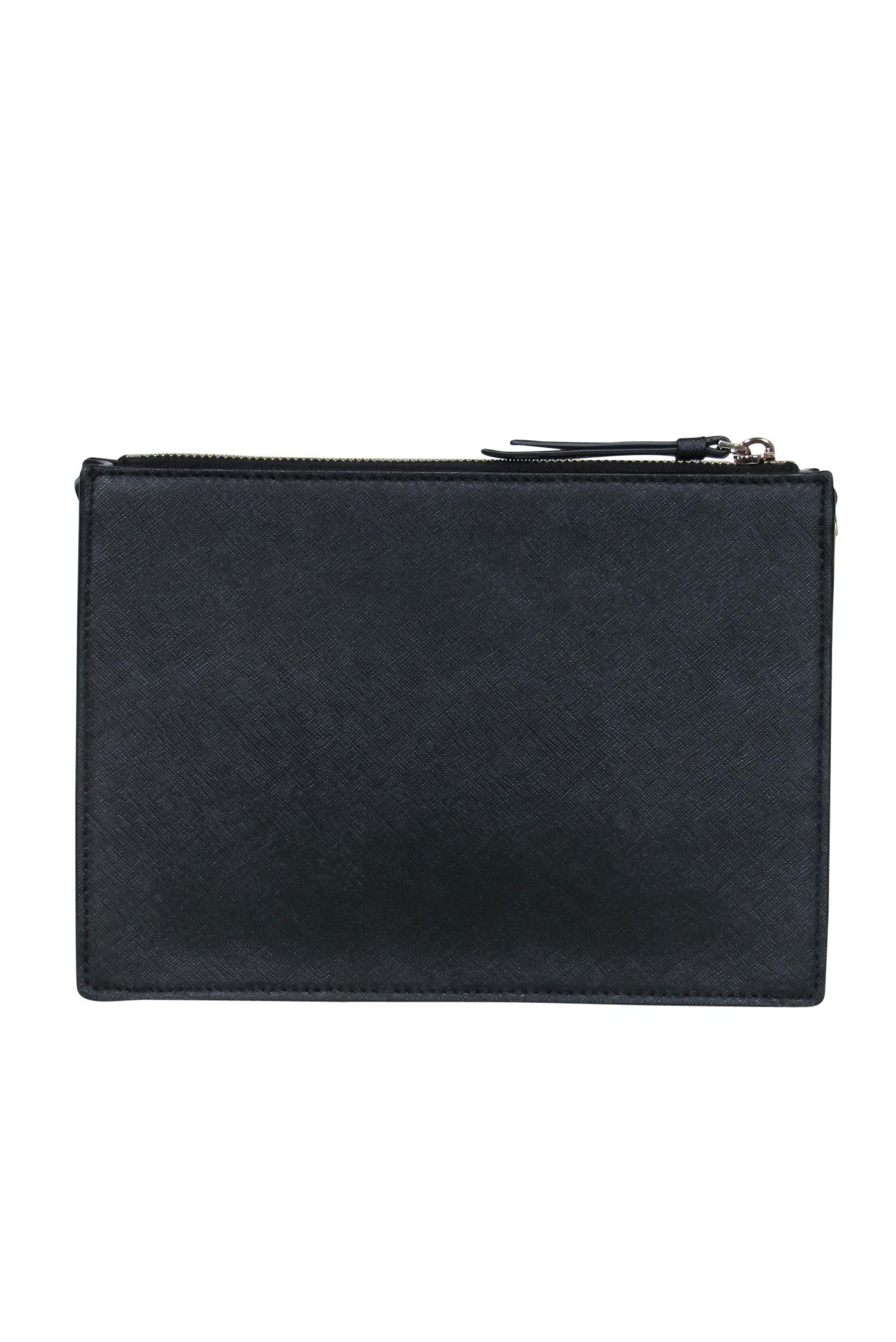Kate Spade's Chic Black Textured Square Crossbody Bag