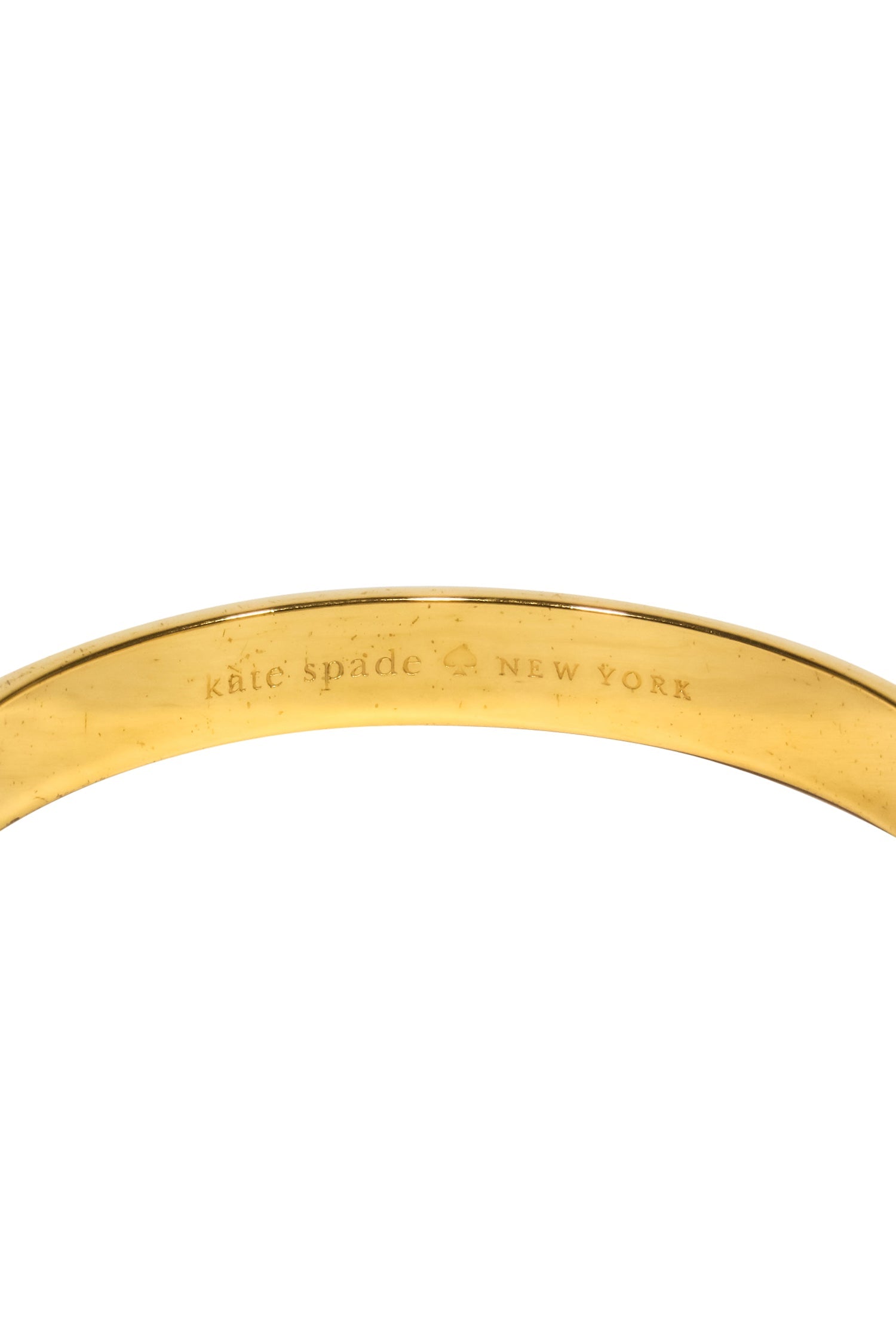 Kate Spade - Stunning Gold, White & Pink Polka Dot 'Make Your Mark' Engraved Bangle